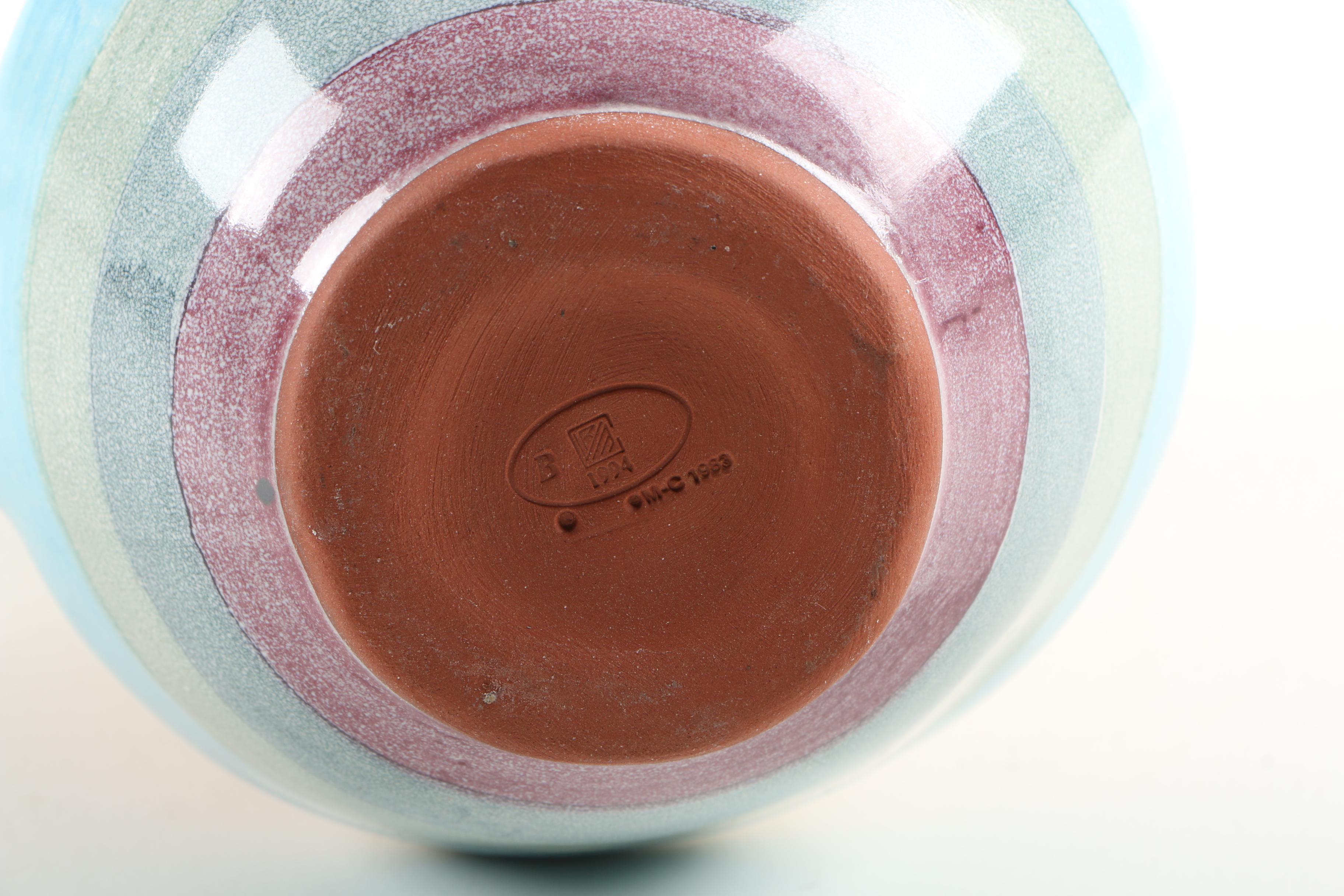 MacKenzie-Childs Ceramic Pitcher, Tea Set, and Portuguese Candle Holders