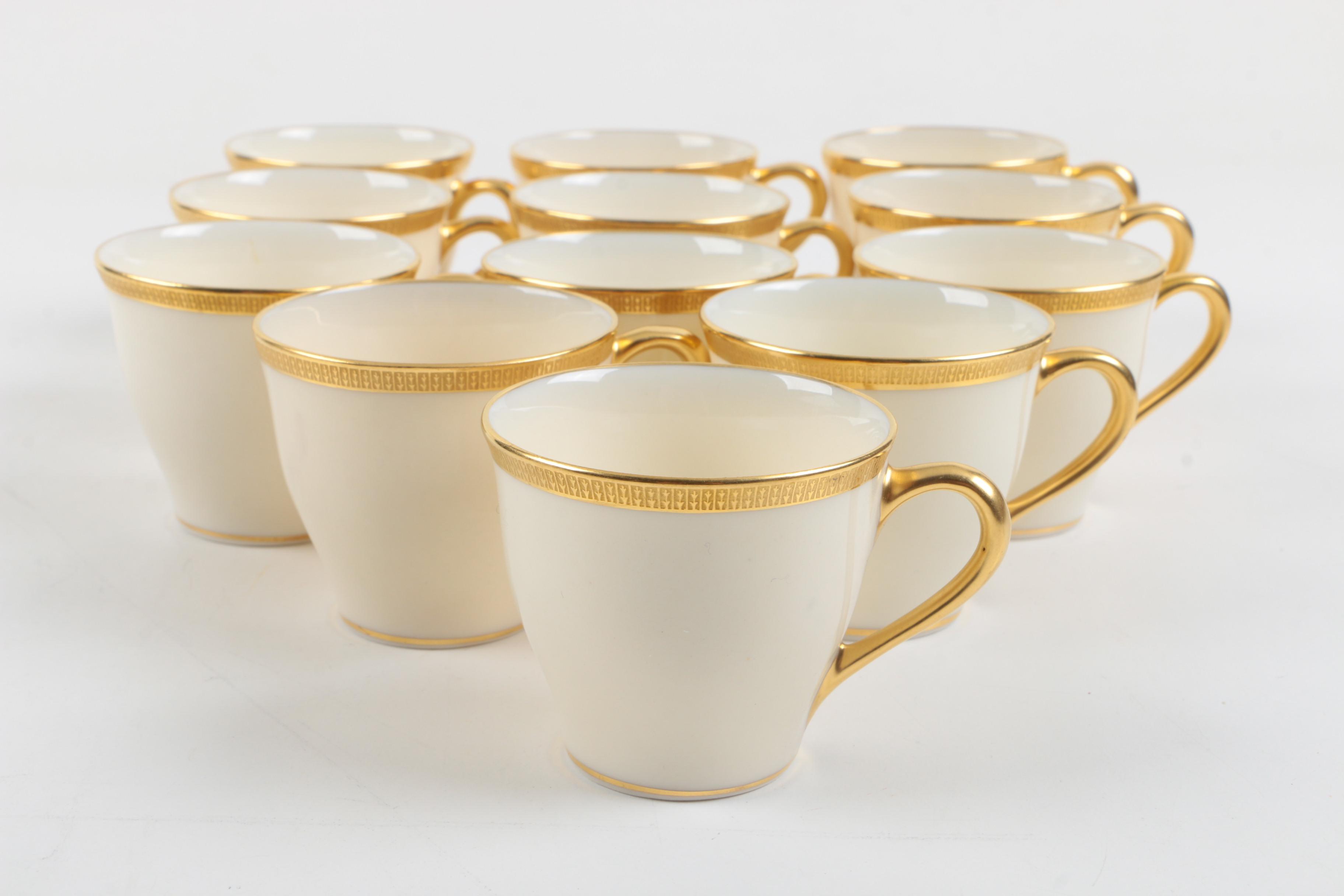 Lenox "Tuxedo" Porcelain Demitasse Cups and Saucers