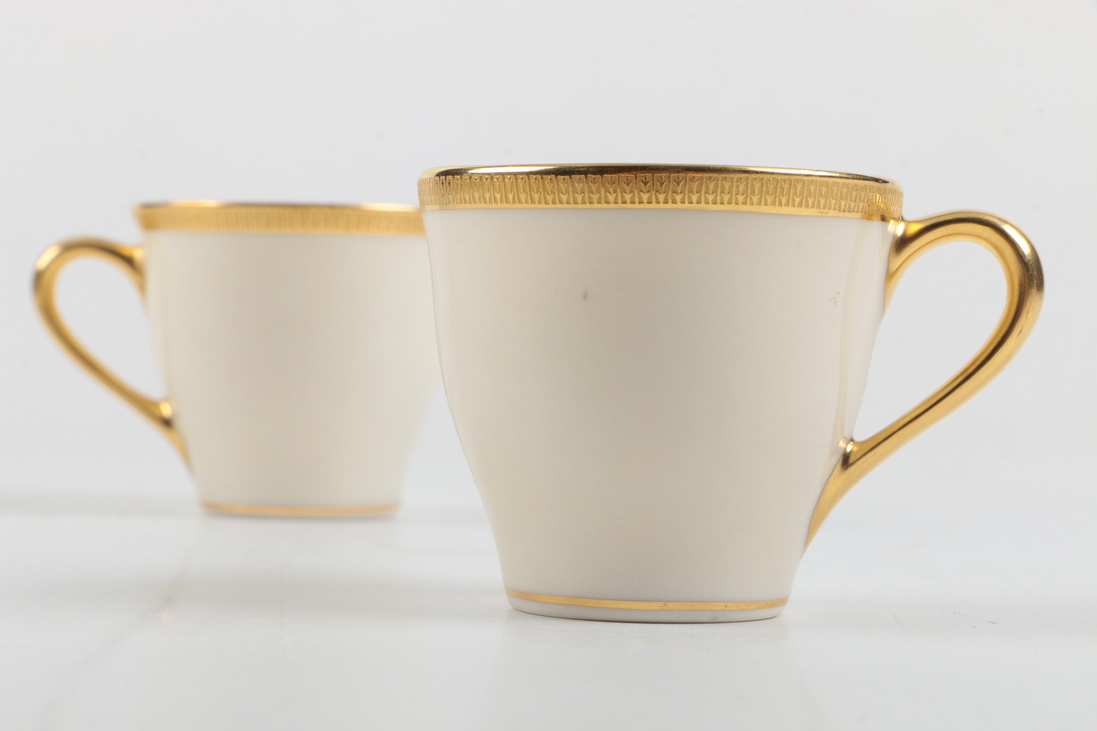 Lenox "Tuxedo" Porcelain Demitasse Cups and Saucers