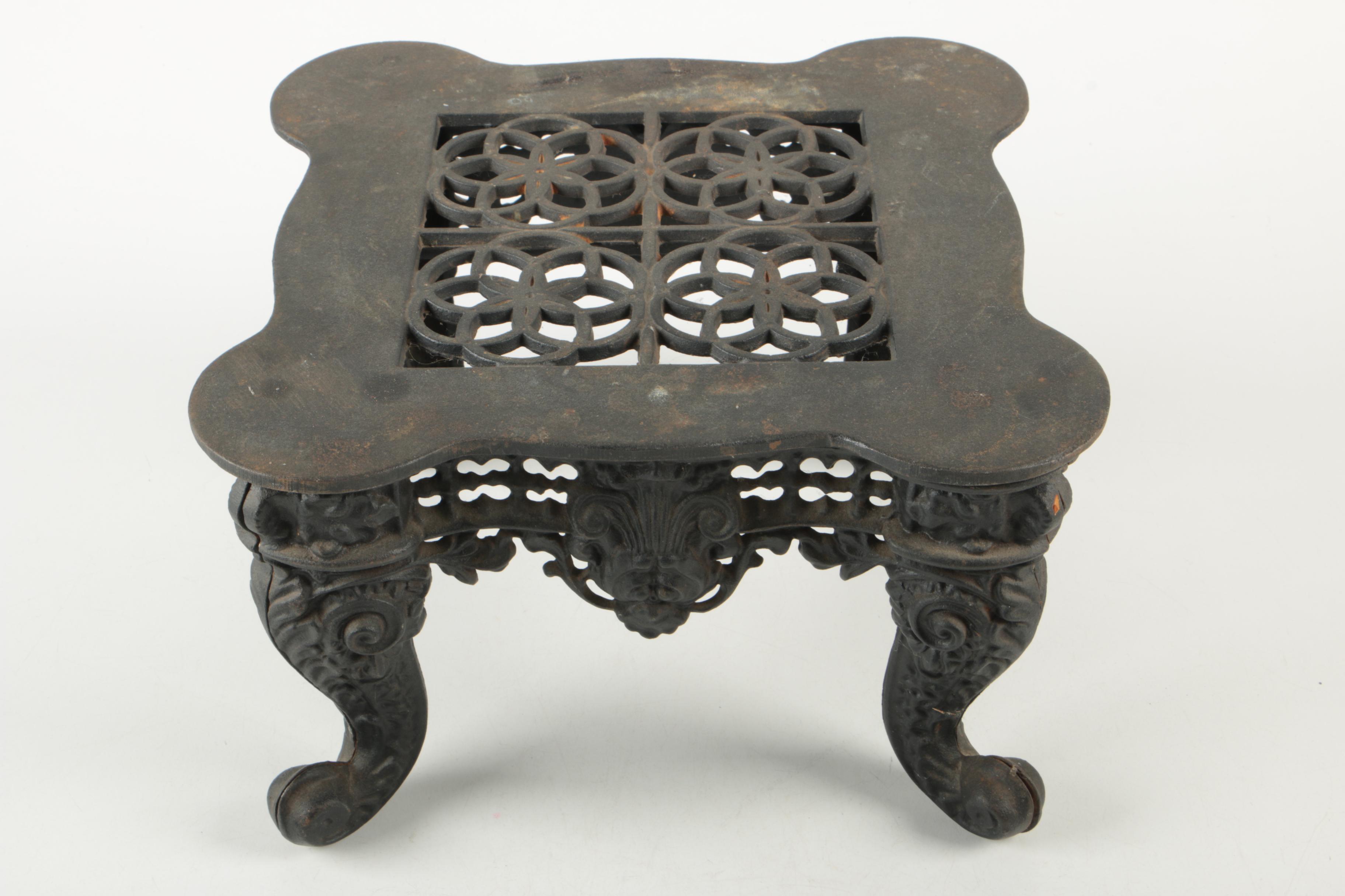 Wrought Metal Candle Sconces and Cast Metal Plant Stand