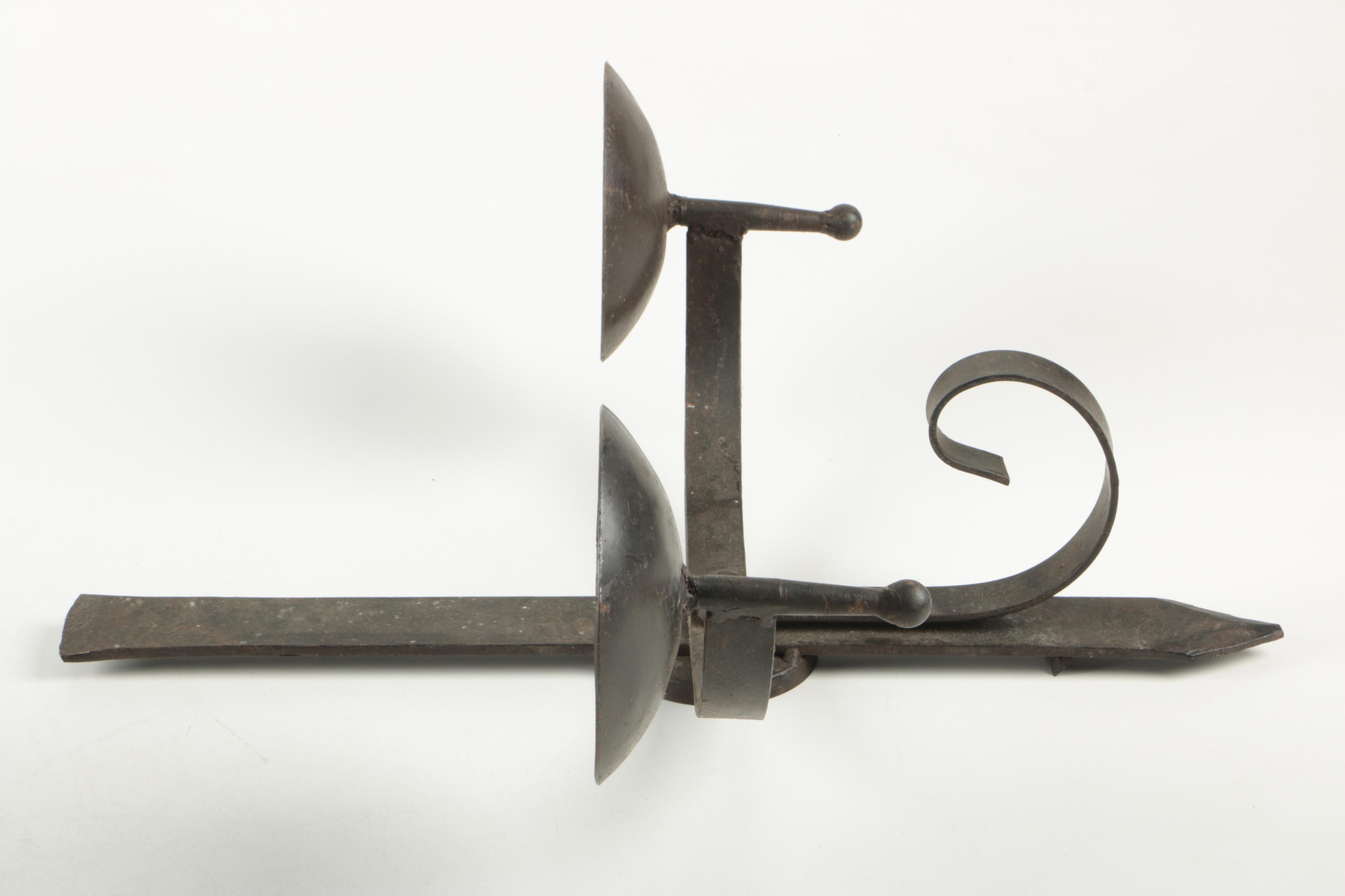 Wrought Metal Candle Sconces and Cast Metal Plant Stand