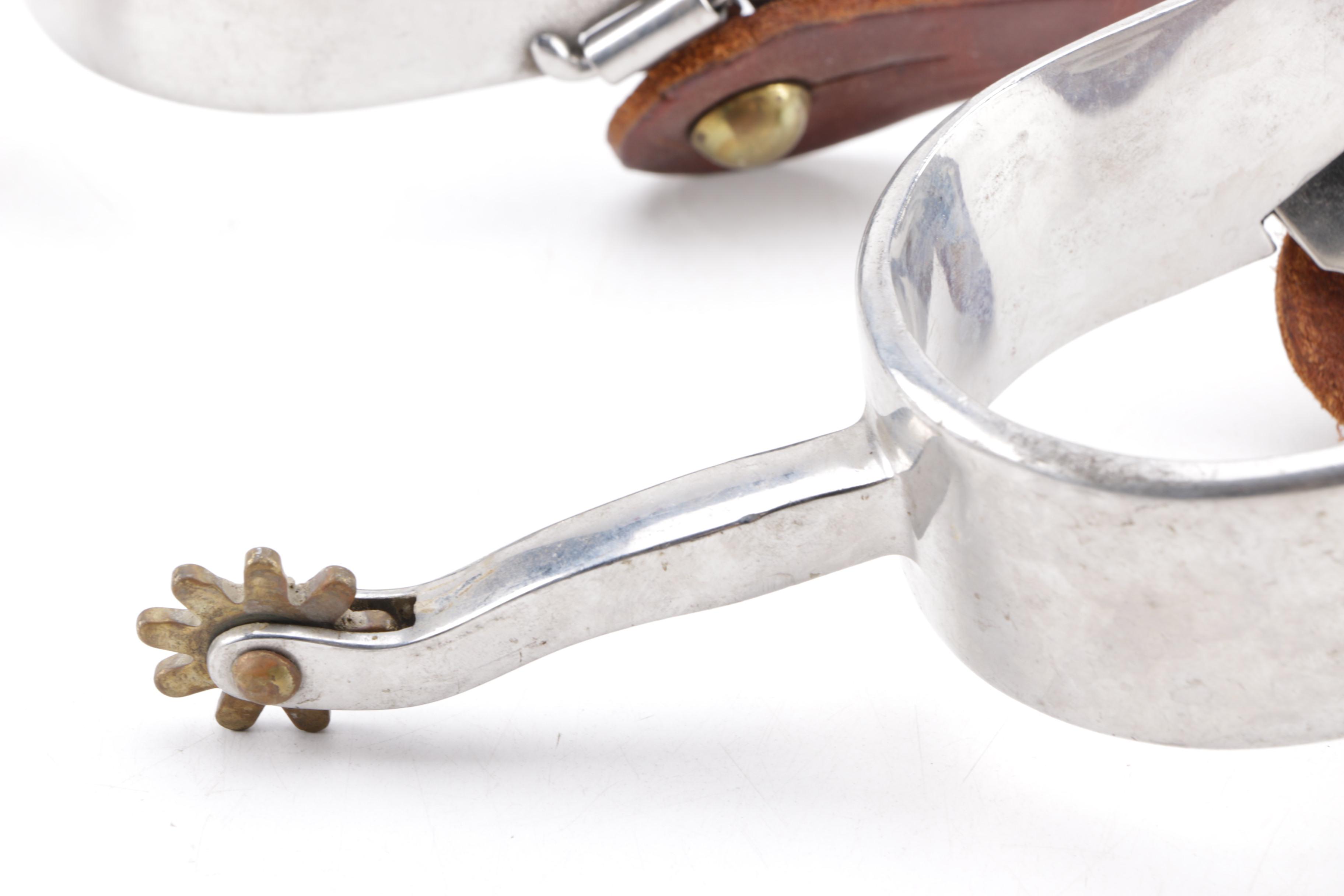 Pair of Spurs with Leather Straps