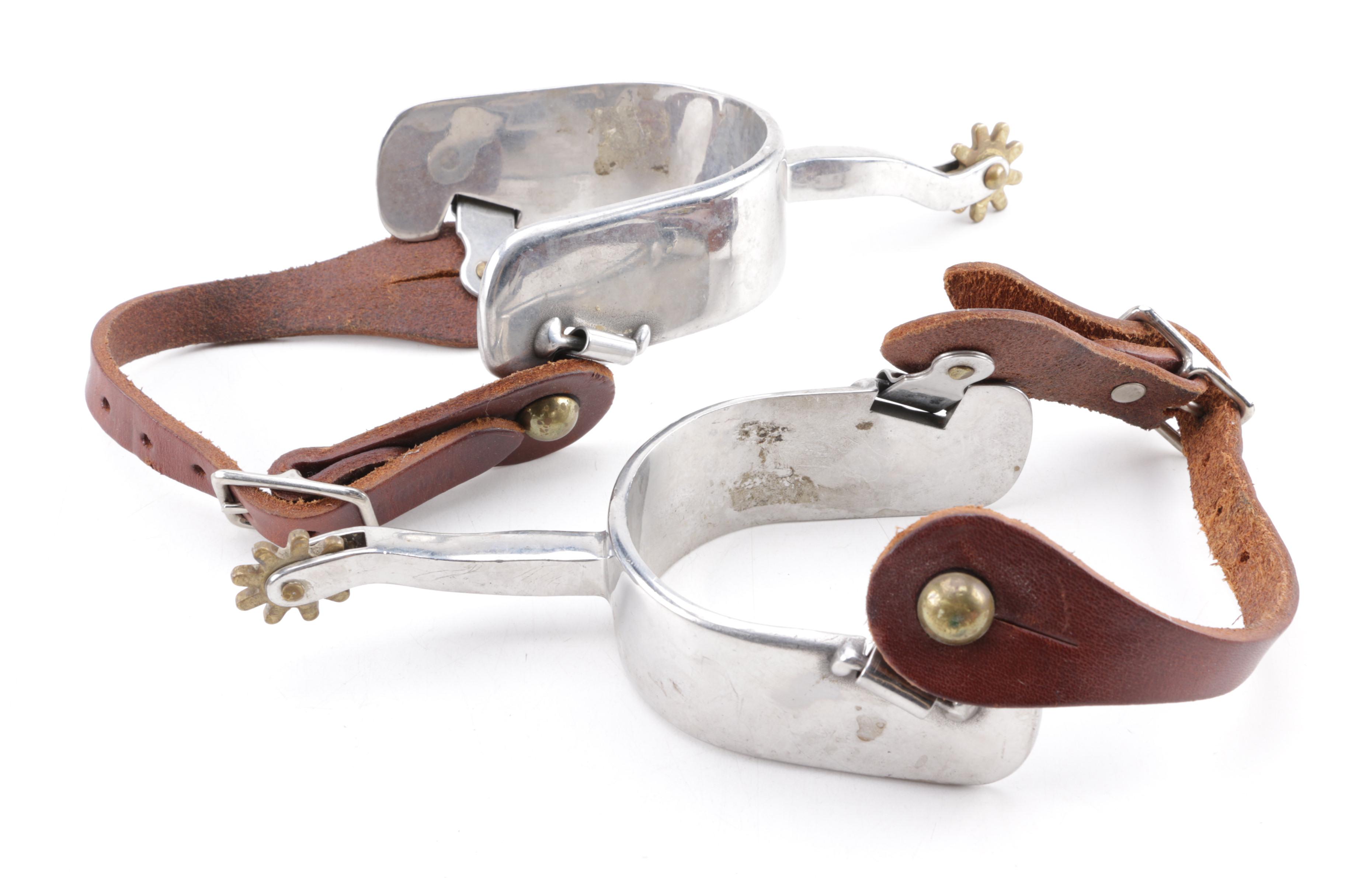 Pair of Spurs with Leather Straps