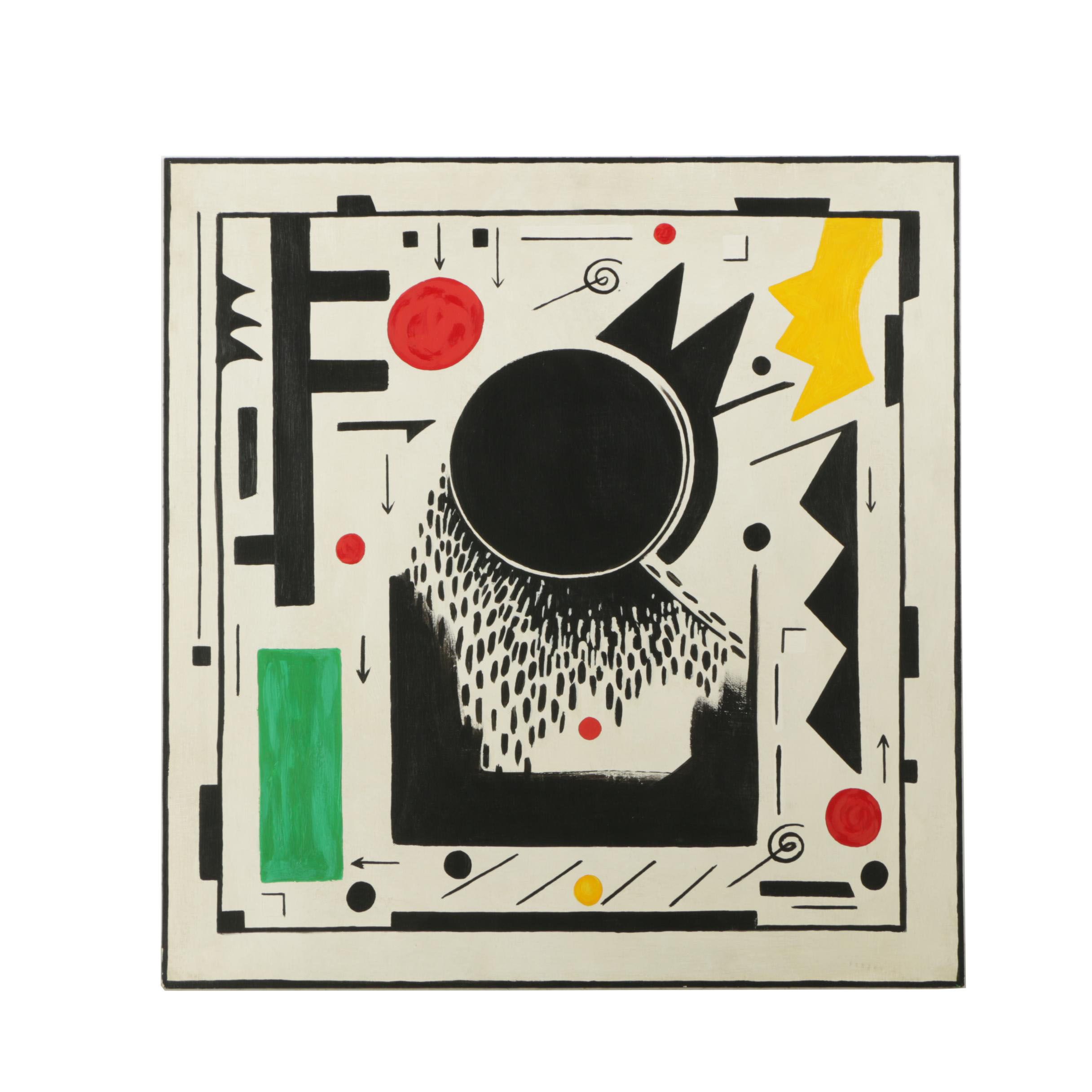 Bill Schiffer Acrylic Painting of Geometric Forms