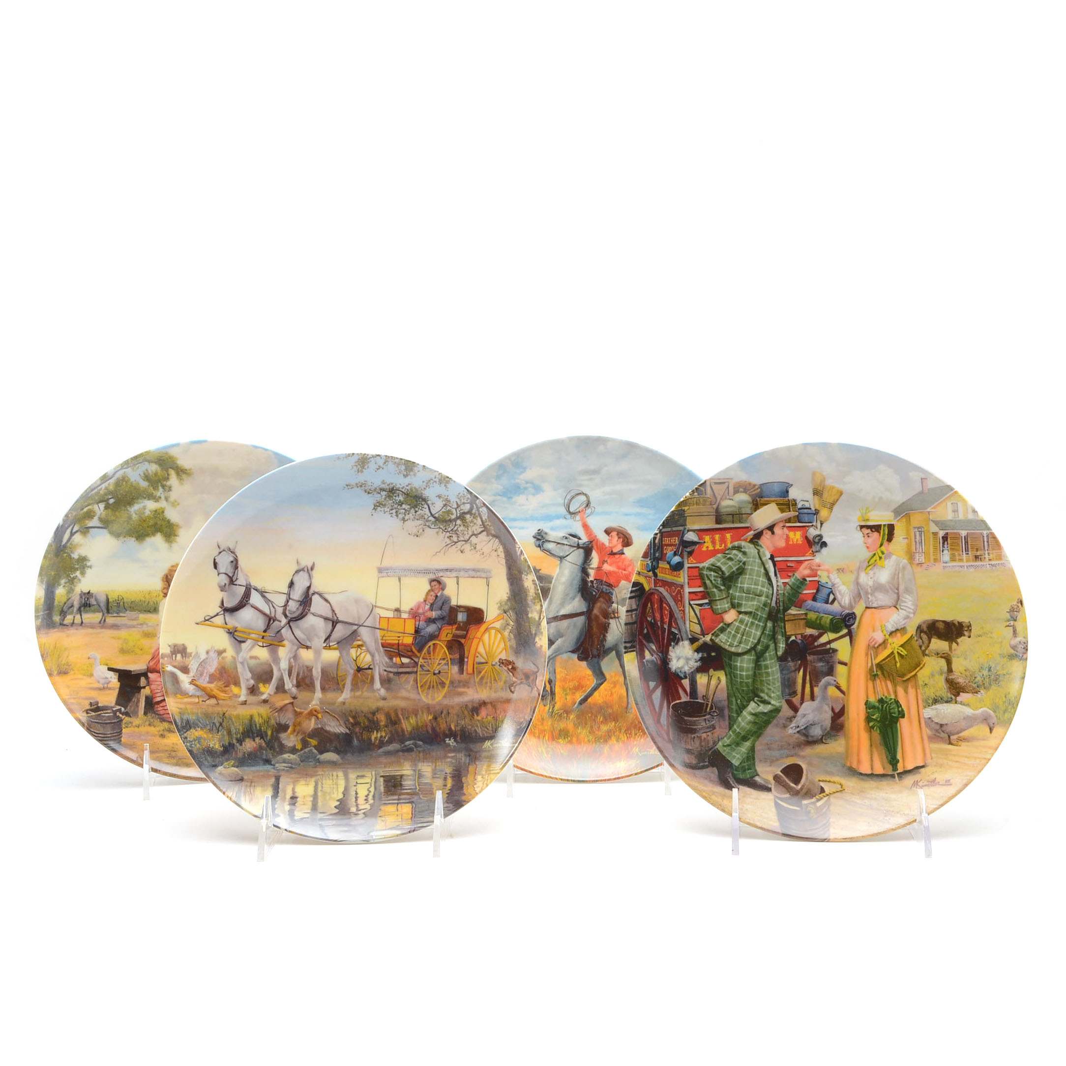 Collection of Four Knowles China Oklahoma Collectors Plate