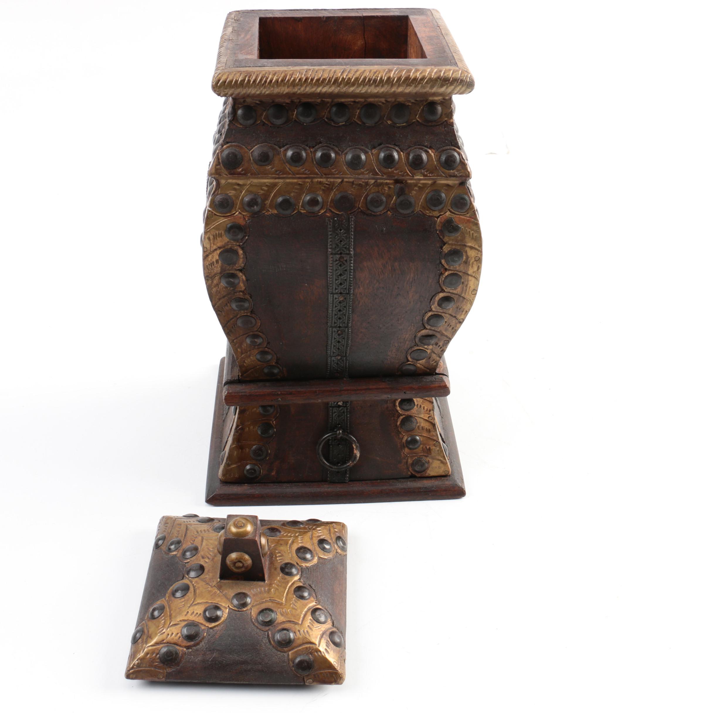 Baroque Style Wood Jars with Lids and Drawers