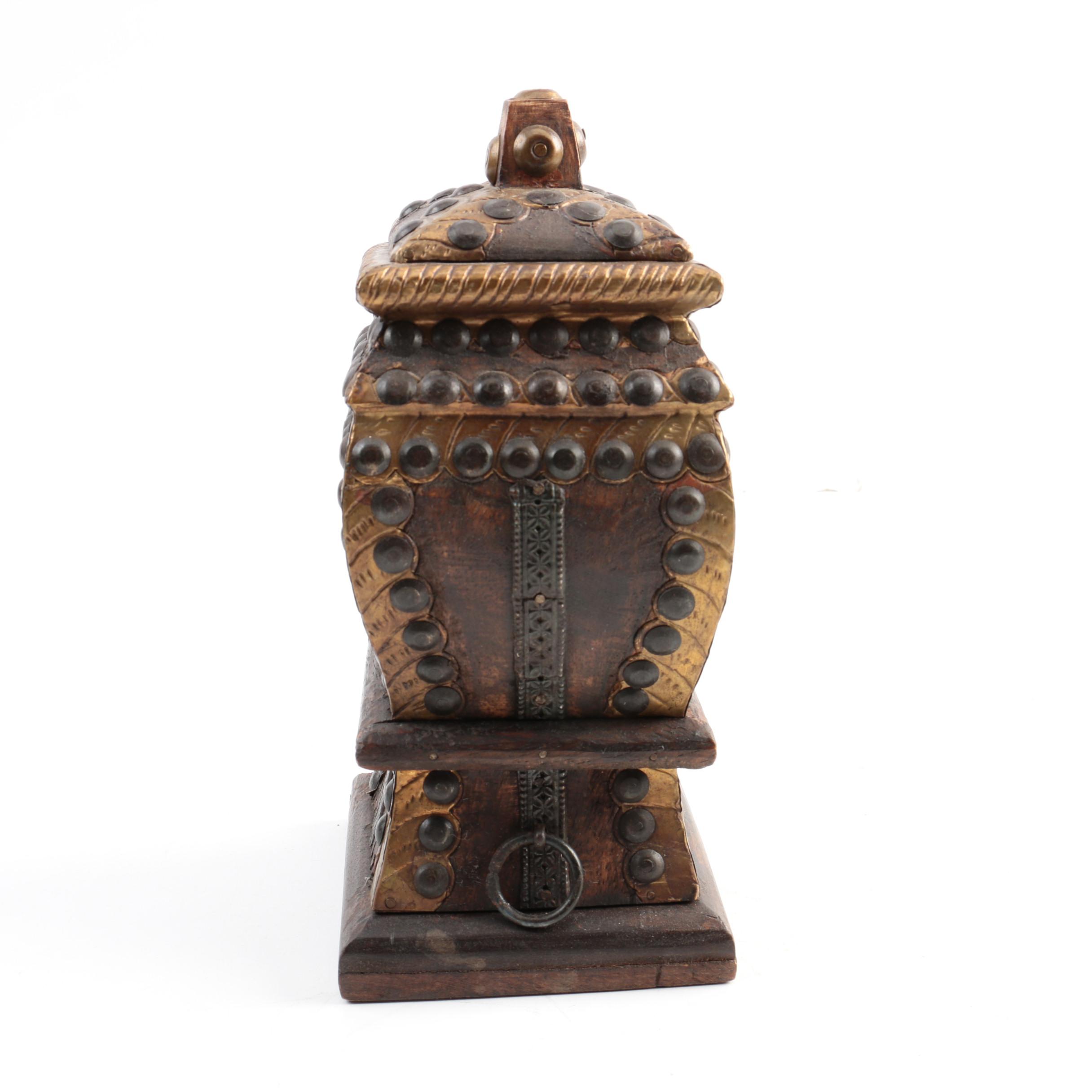 Baroque Style Wood Jars with Lids and Drawers