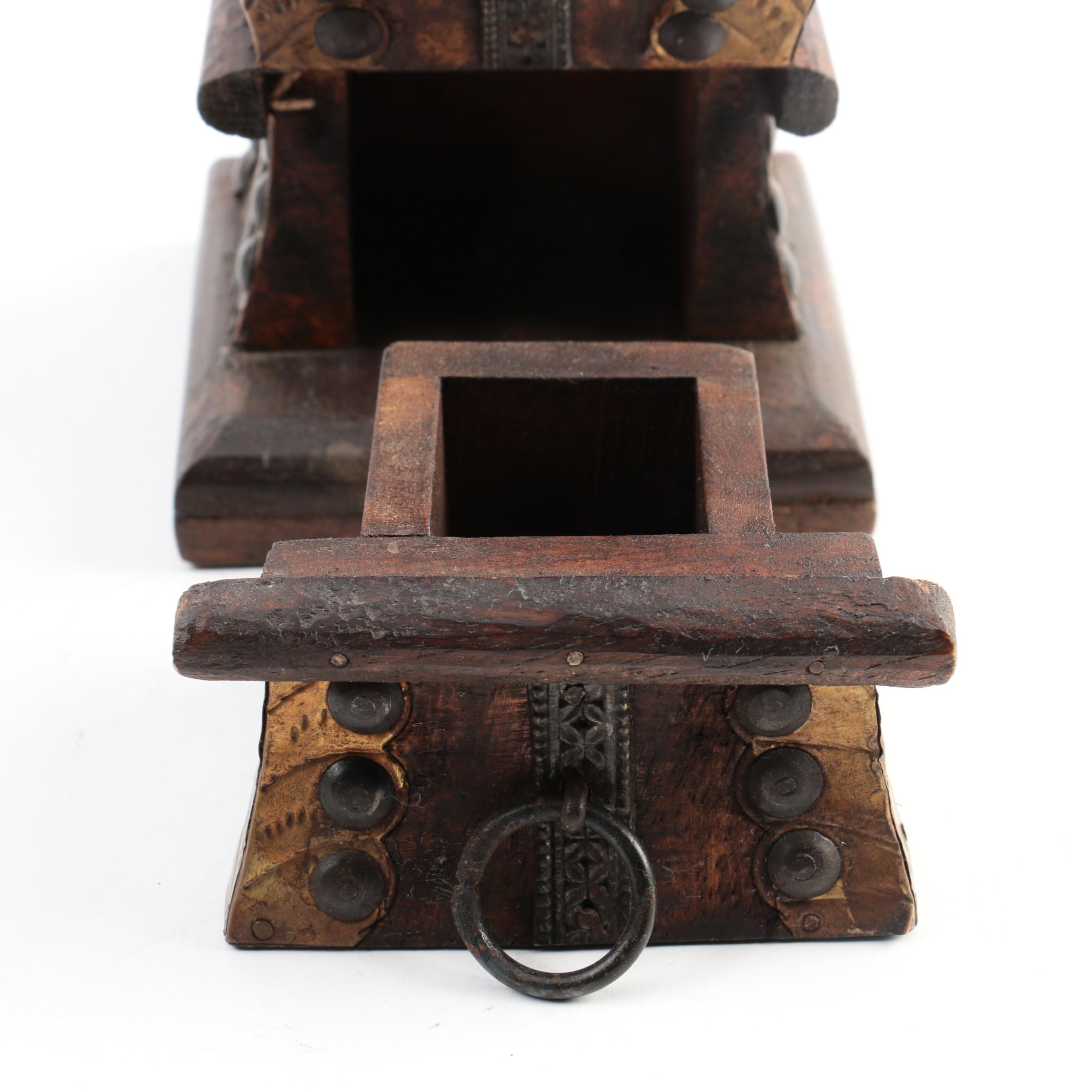 Baroque Style Wood Jars with Lids and Drawers