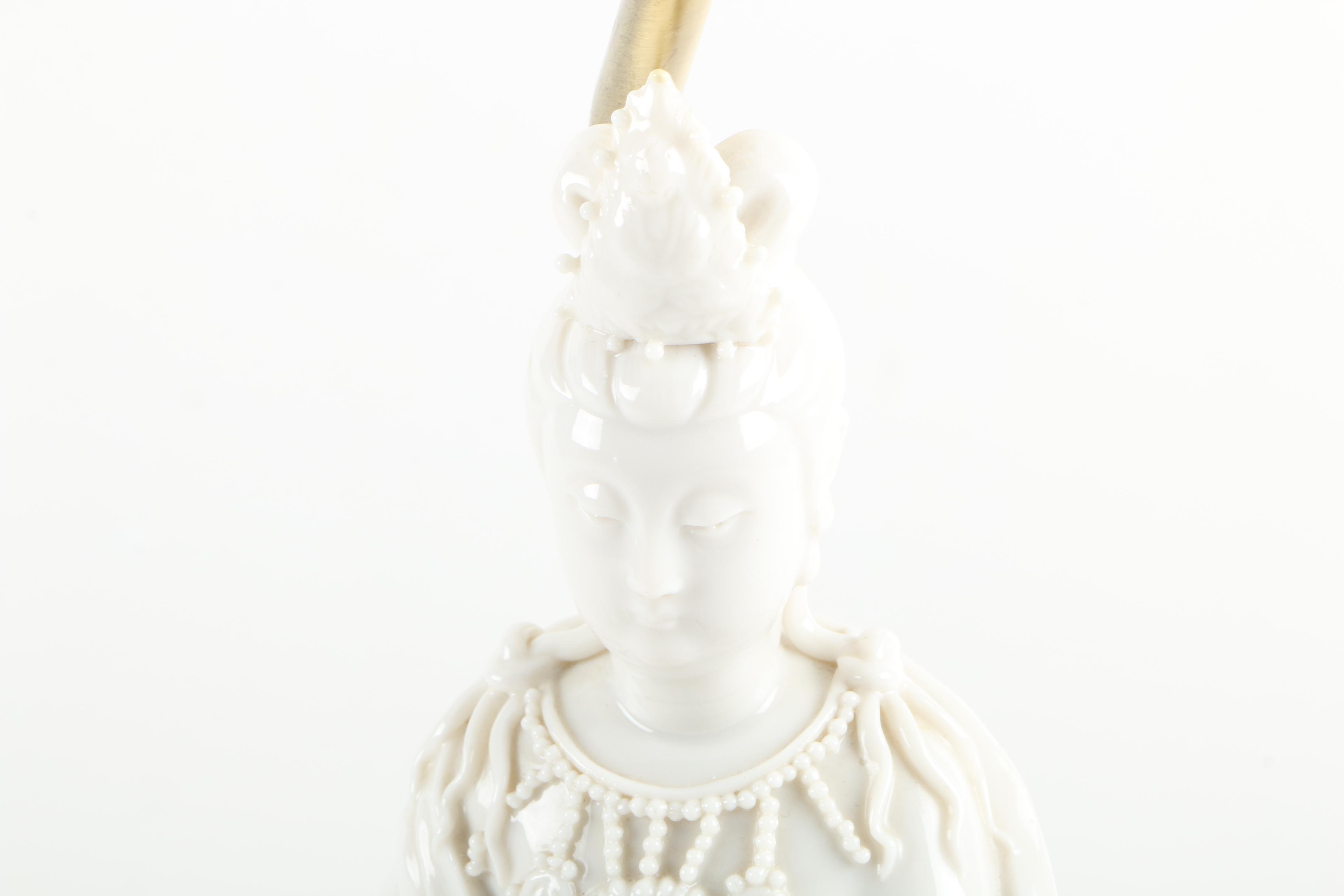 Vintage Blanc de Chine Figural Table Lamp