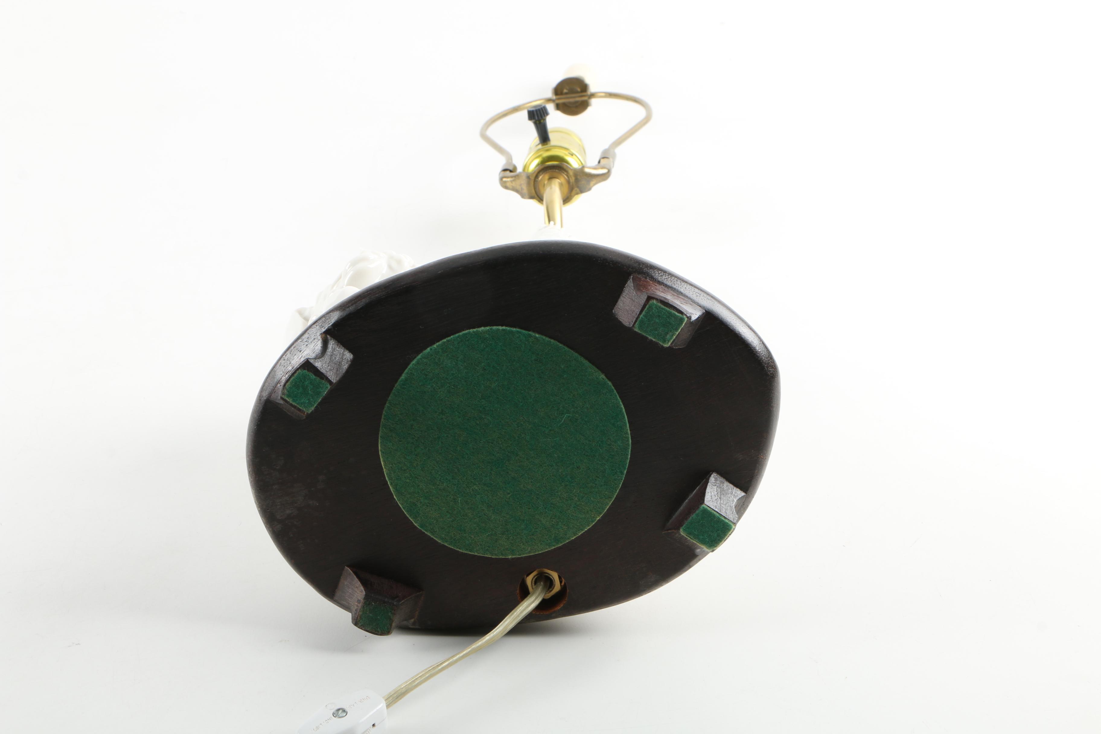 Vintage Blanc de Chine Figural Table Lamp