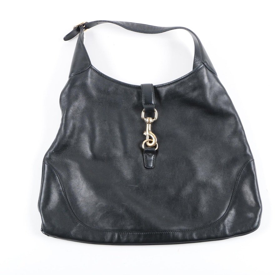 Gucci Black Leather Hobo Bag