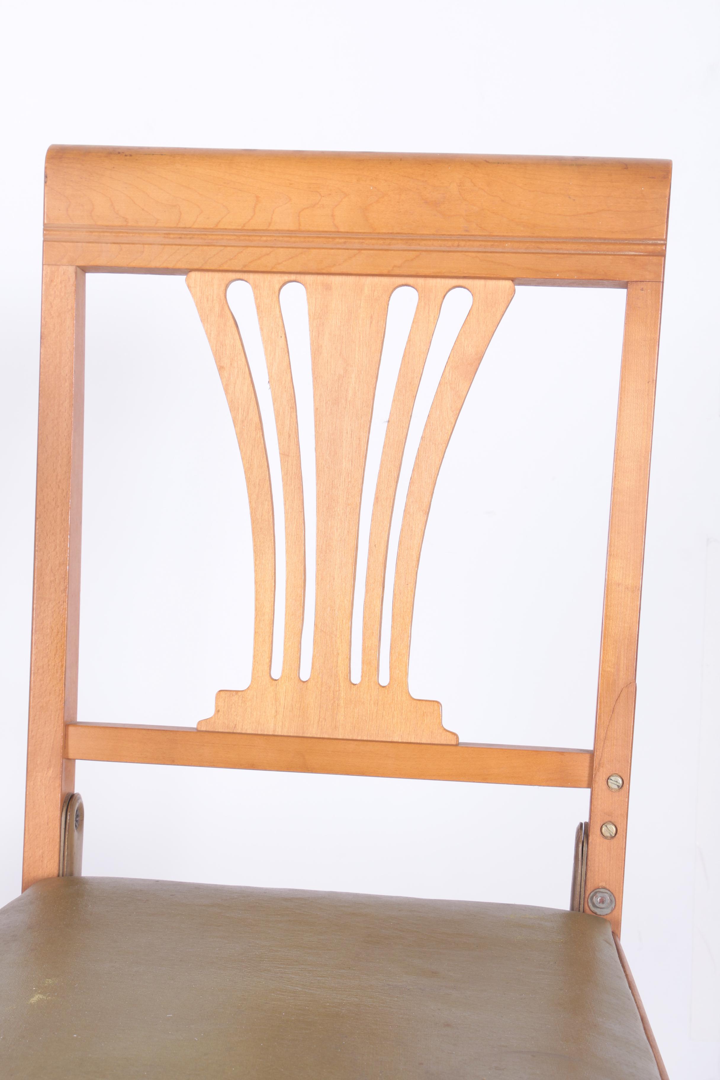 Two Vintage Folding Chairs by Leg-O-Matic