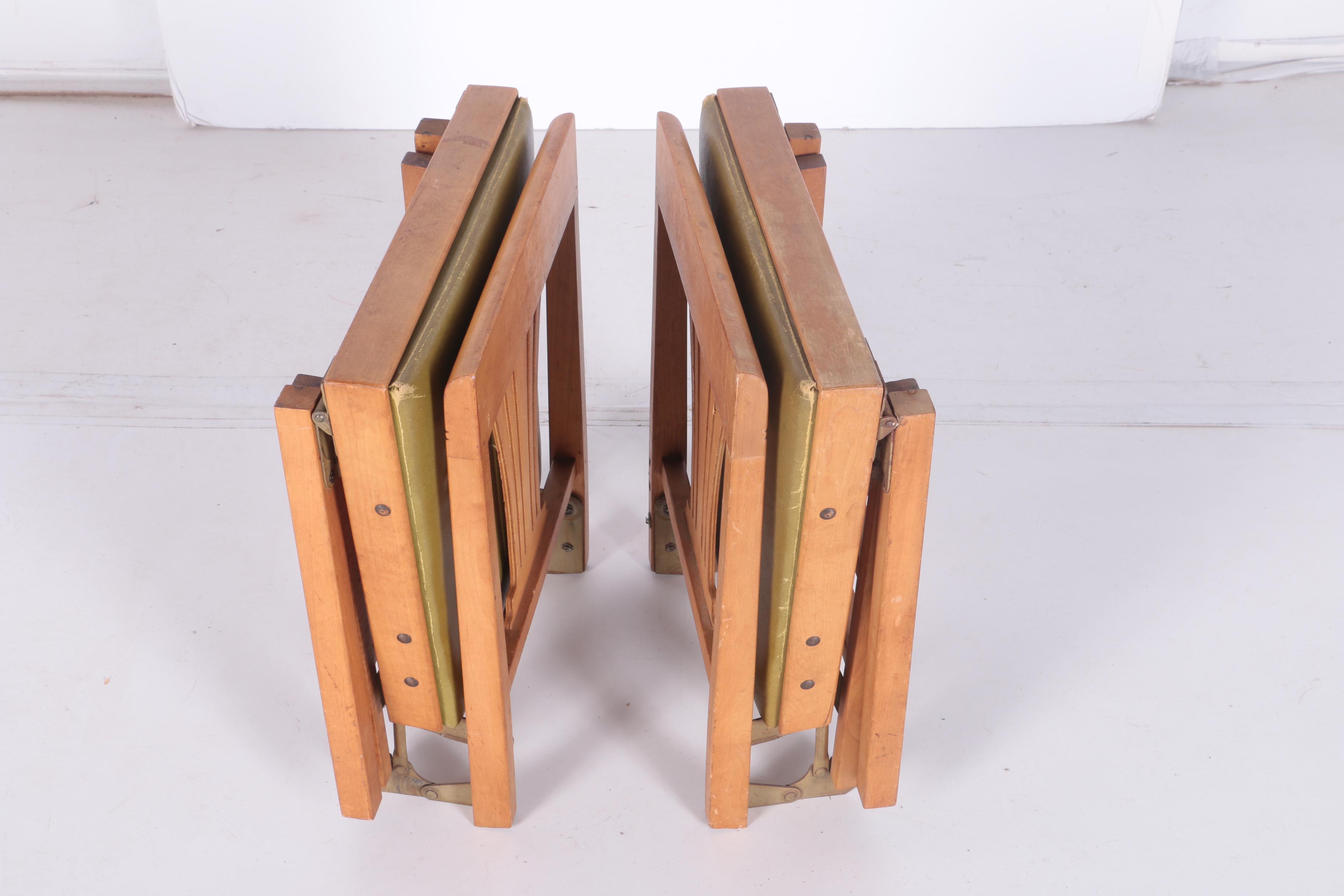 Two Vintage Folding Chairs by Leg-O-Matic