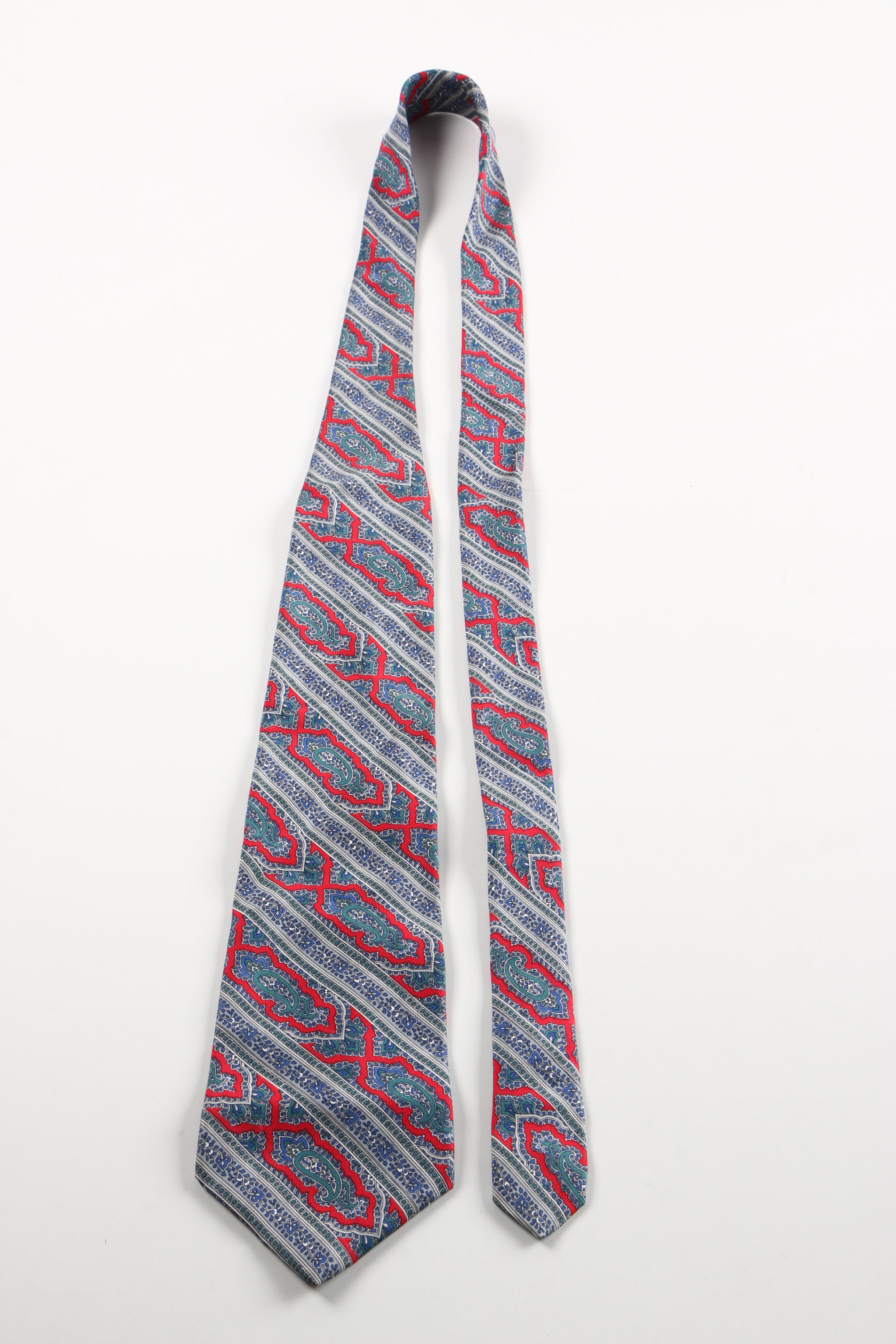 Pierre Cardin Silk Necktie with Museum Artifacts Tie