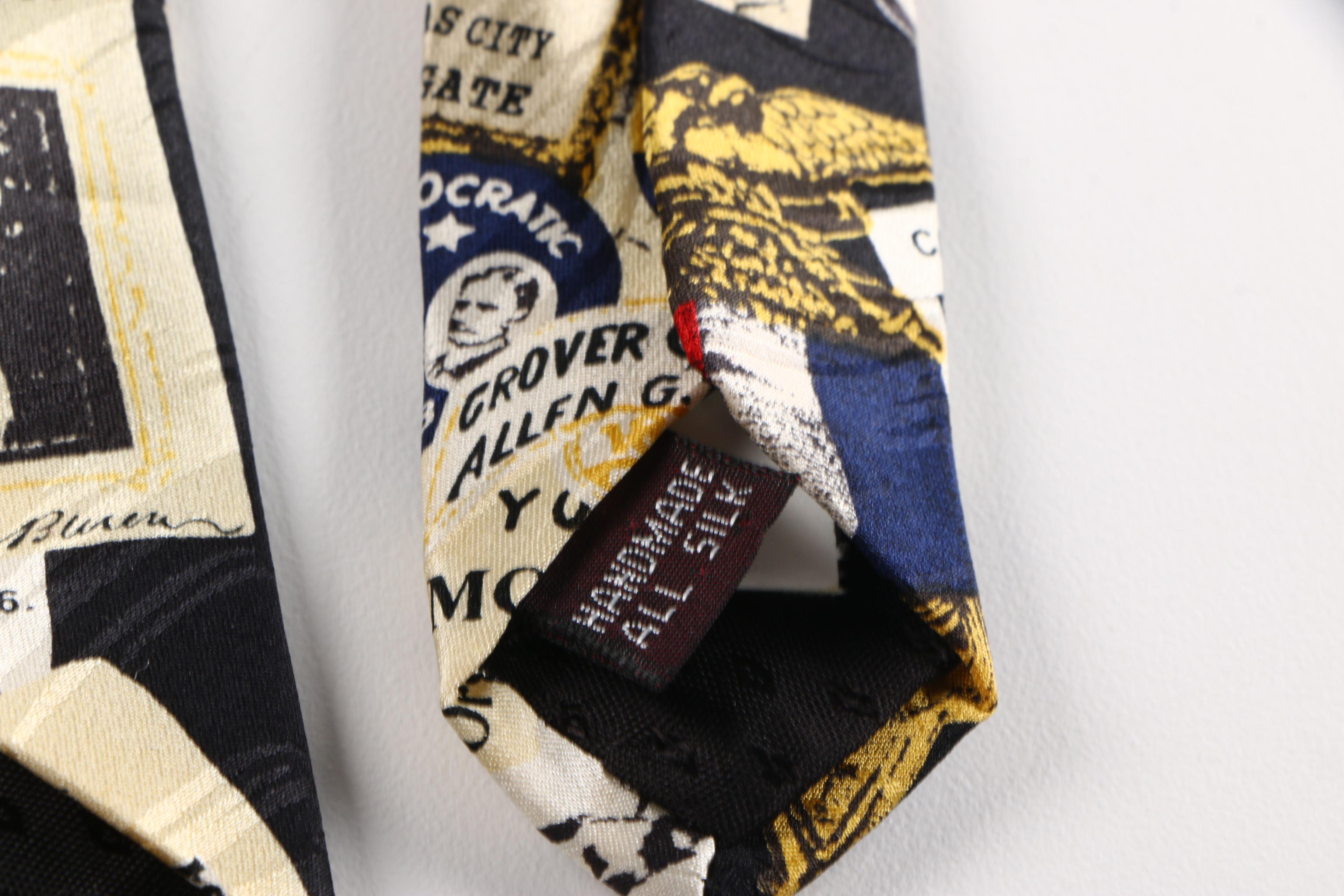 Pierre Cardin Silk Necktie with Museum Artifacts Tie