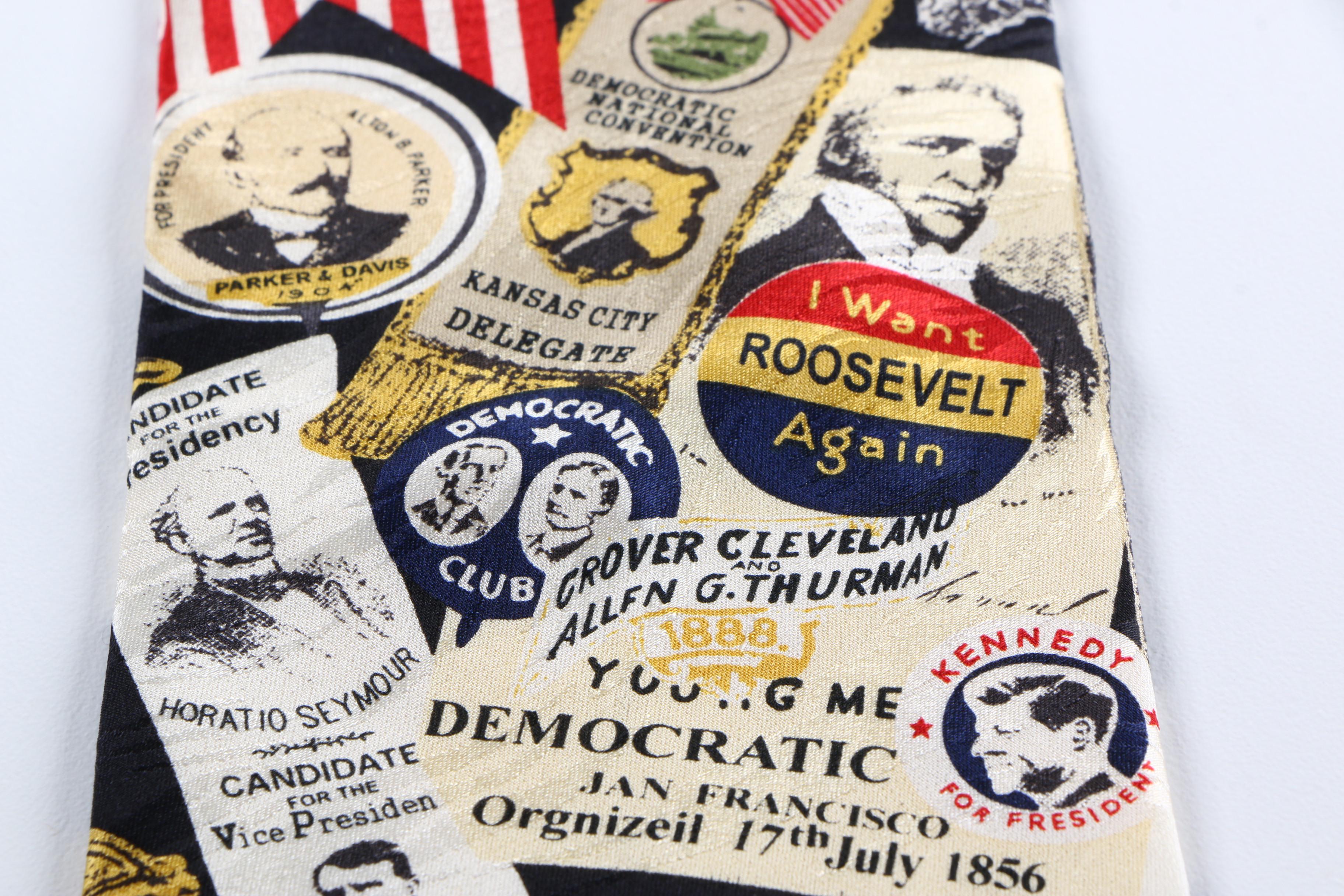 Pierre Cardin Silk Necktie with Museum Artifacts Tie