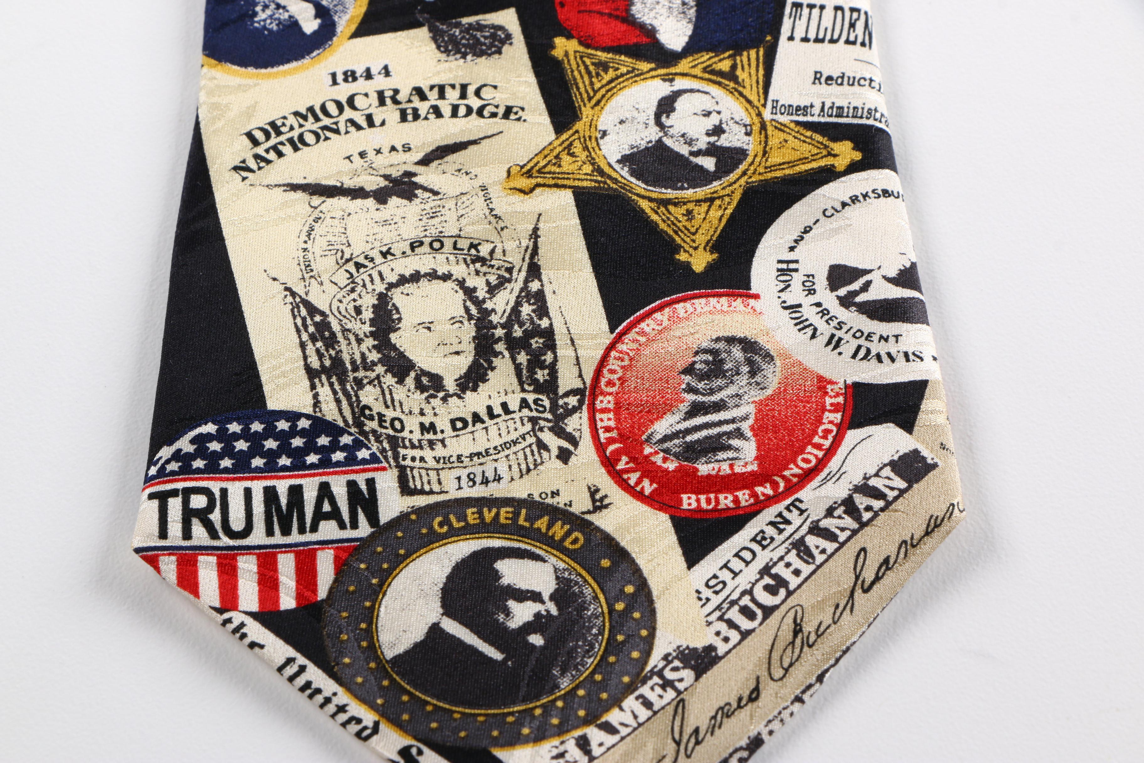 Pierre Cardin Silk Necktie with Museum Artifacts Tie