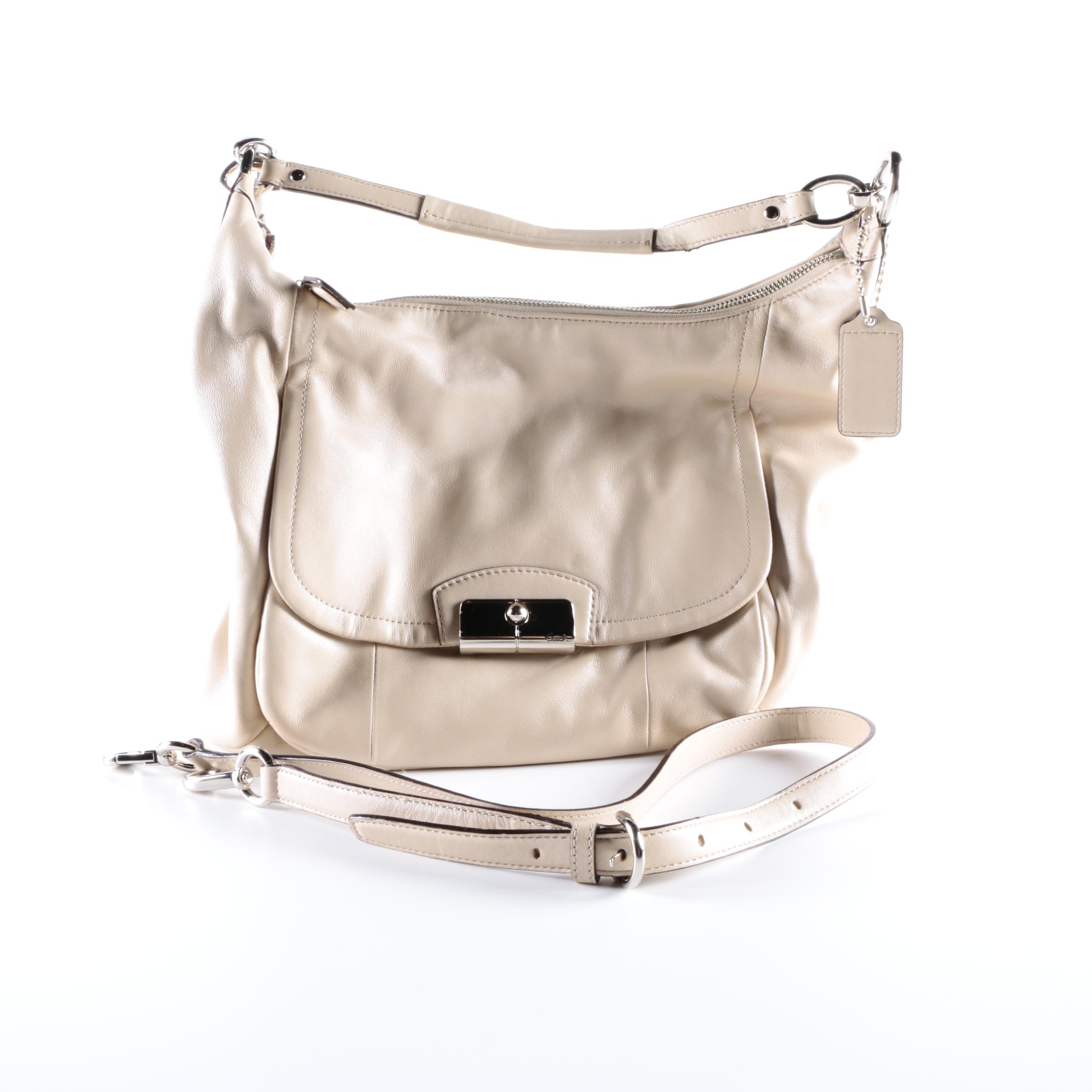 Coach Kristin Champagne Leather Hobo