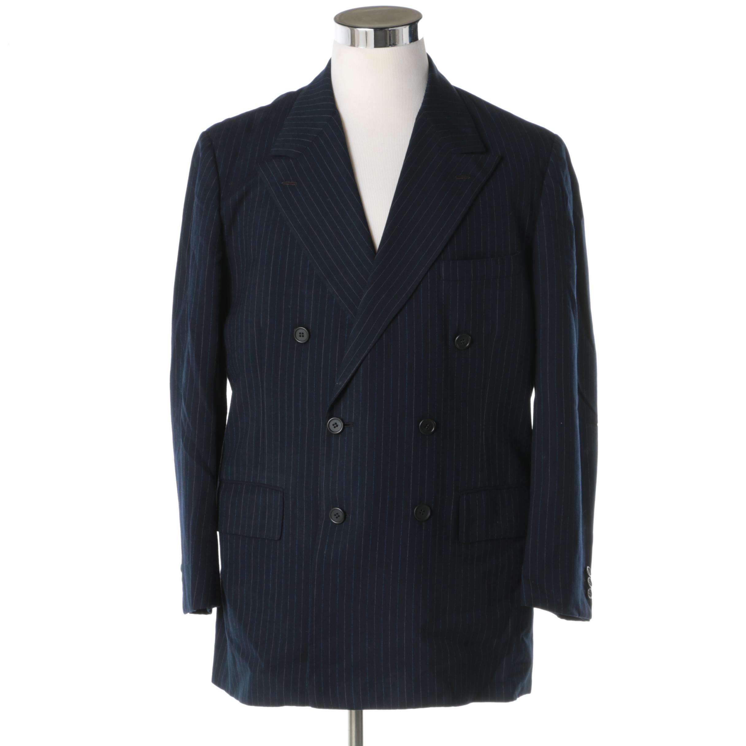 Vintage Custom Made Double Breasted Suit Coat by Sills