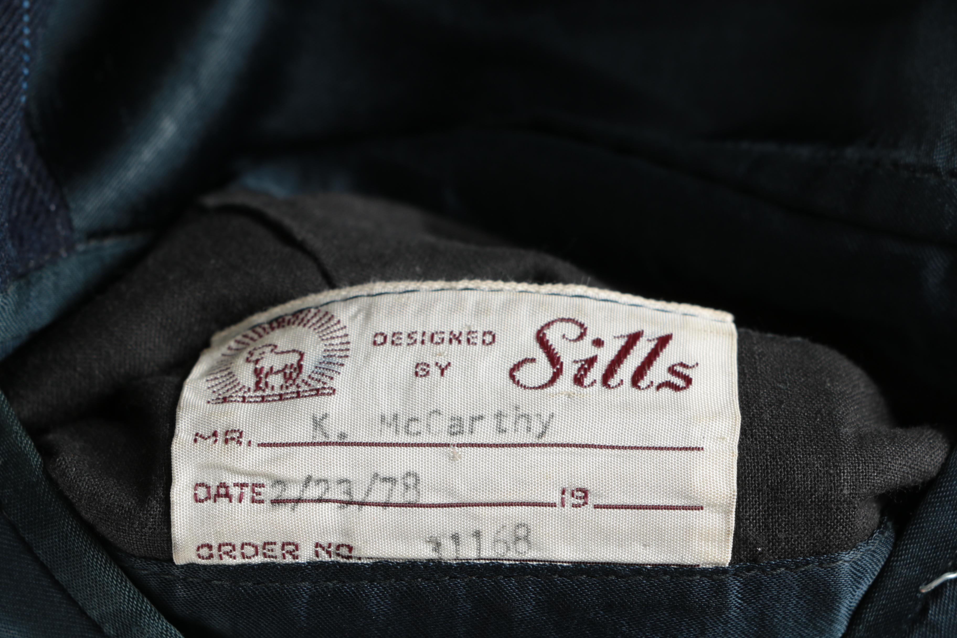Vintage Custom Made Double Breasted Suit Coat by Sills
