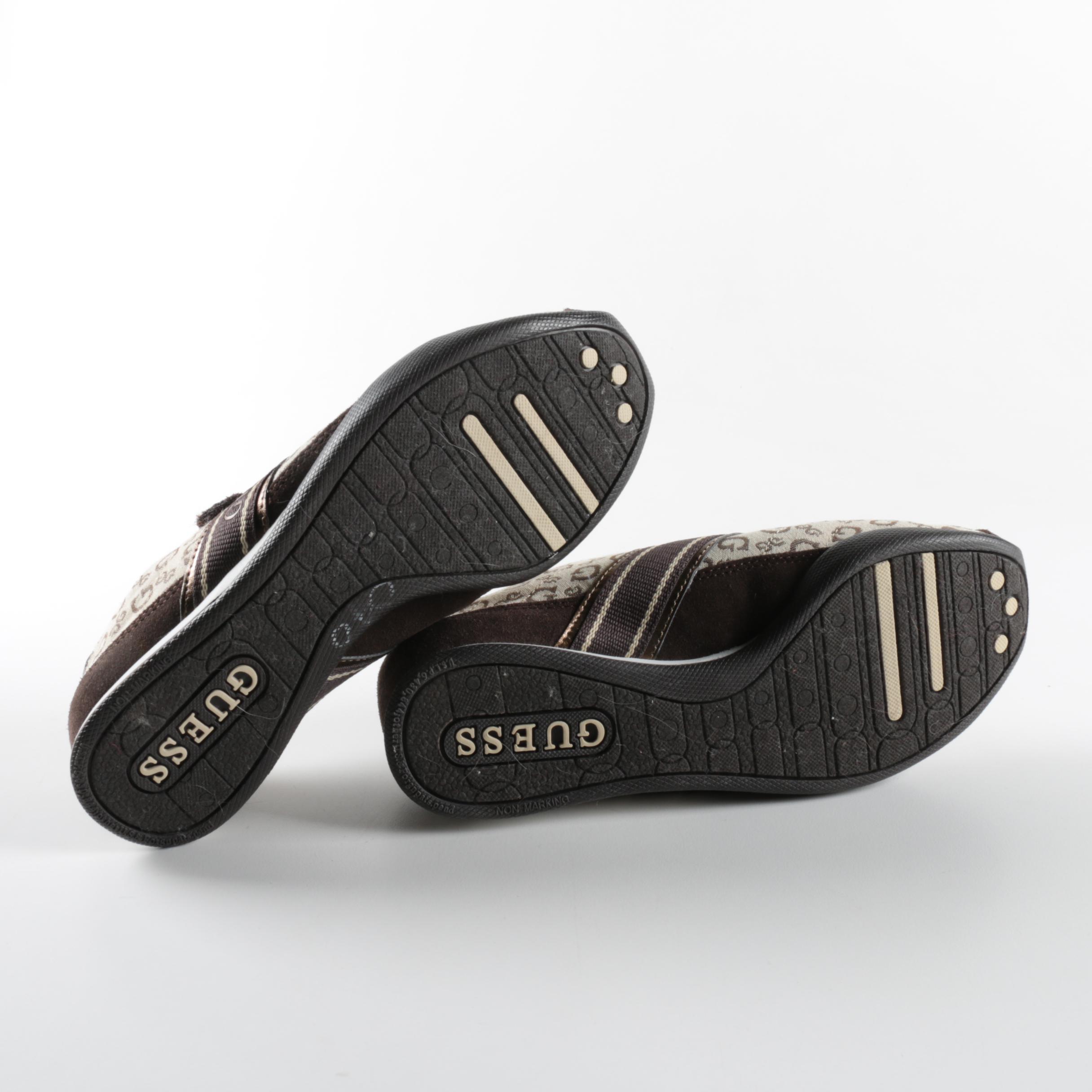 Born Leather Clogs and Guess Logo Print Sneakers