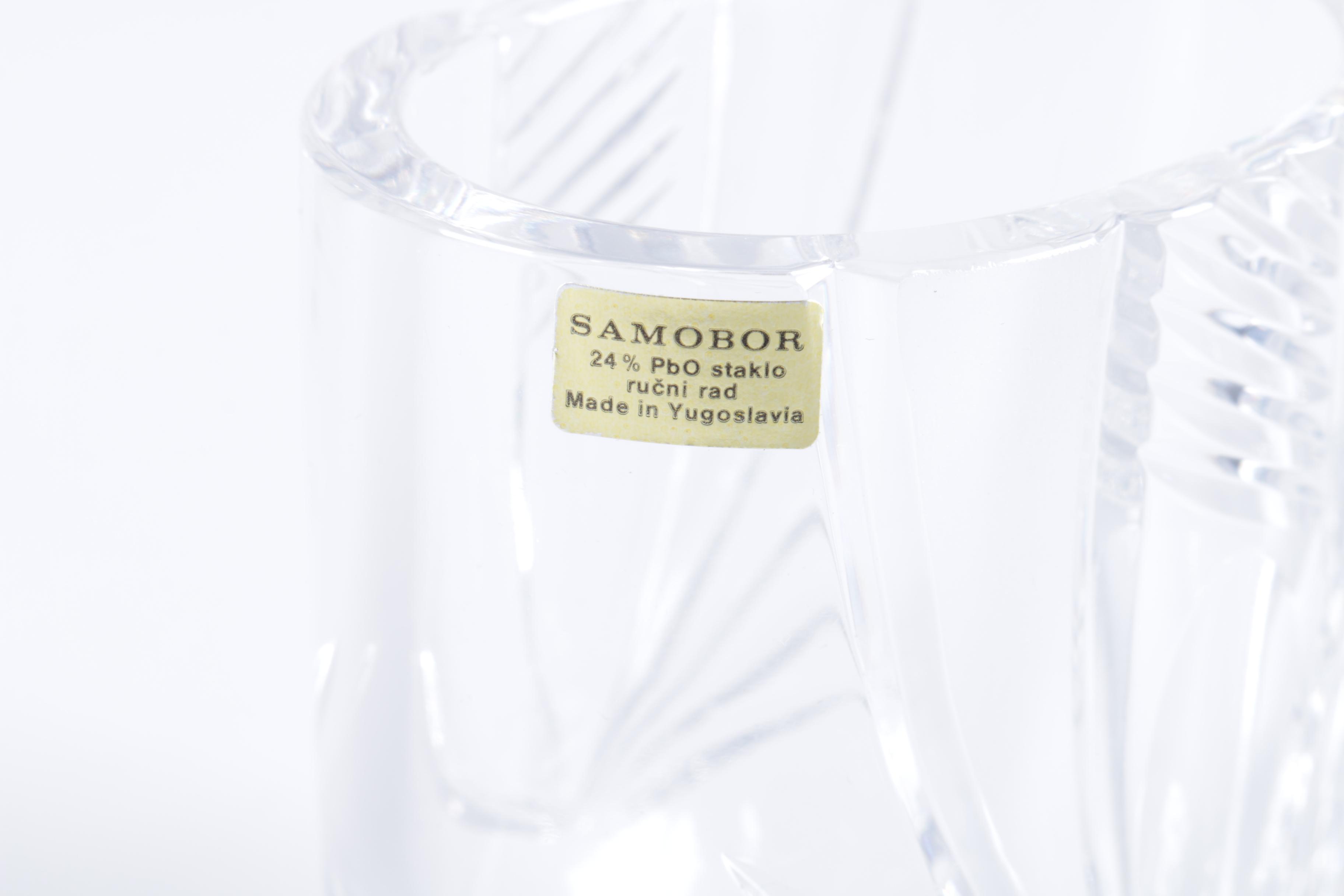 Samobor Crystal Bud Vases and Bear Figurine