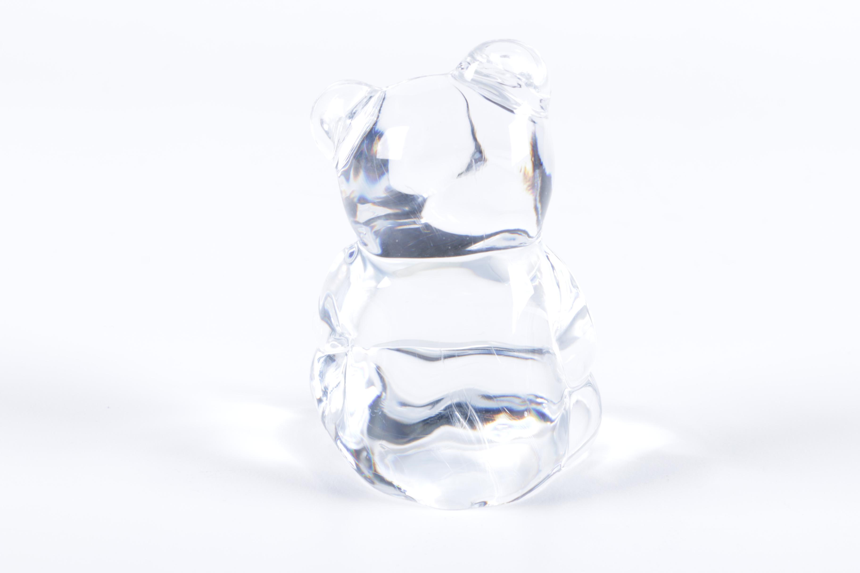 Samobor Crystal Bud Vases and Bear Figurine