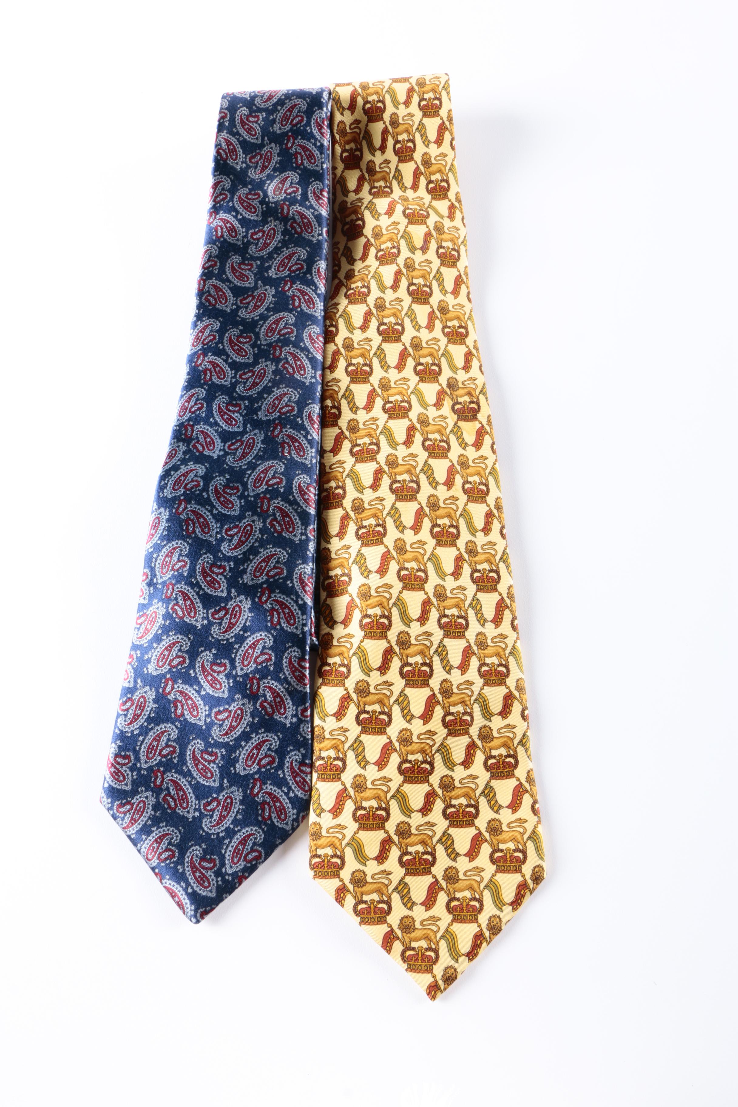 Salvatore Ferragamo and Christian Dior Designer Neckties