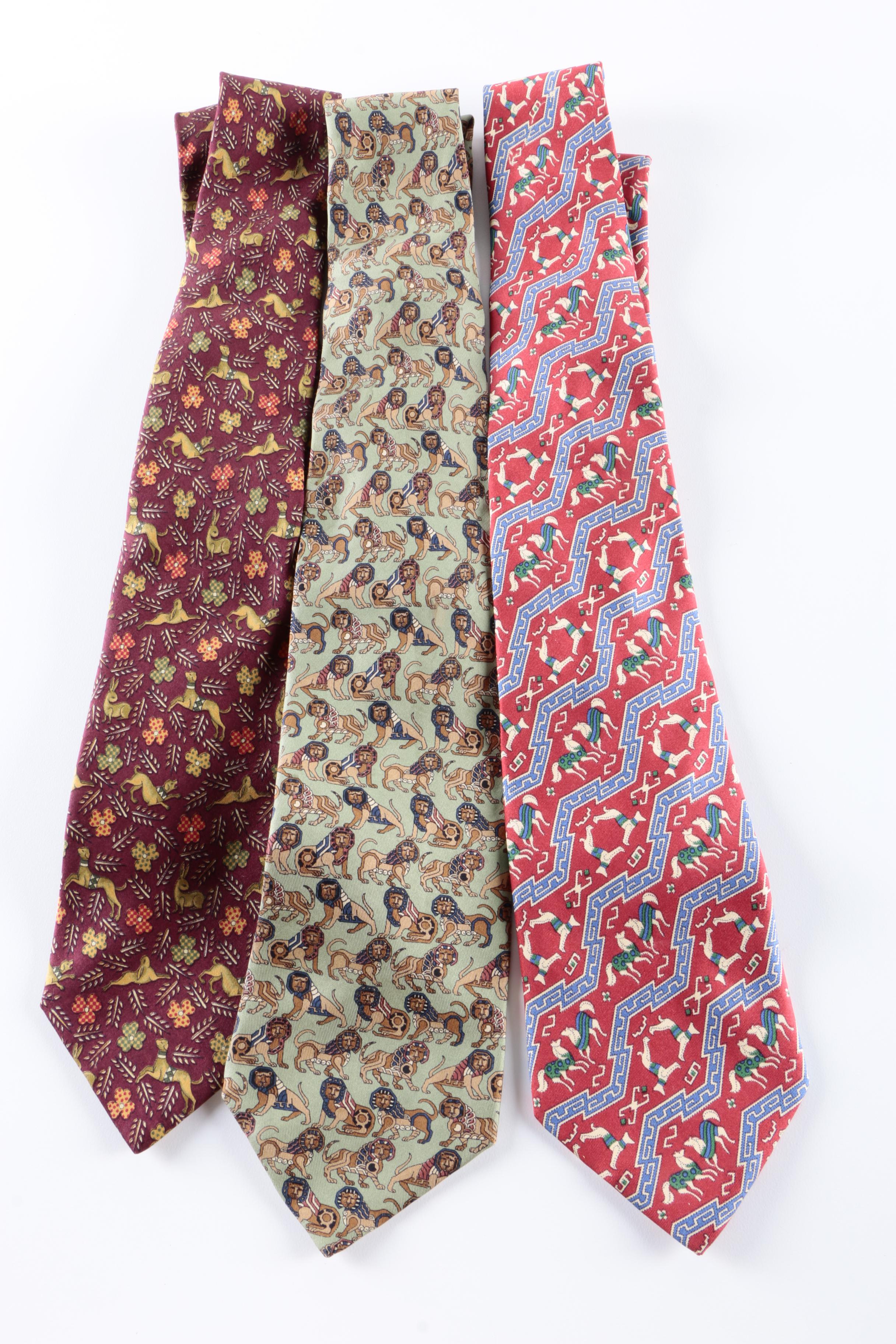 Salvatore Ferragamo and Christian Dior Designer Neckties