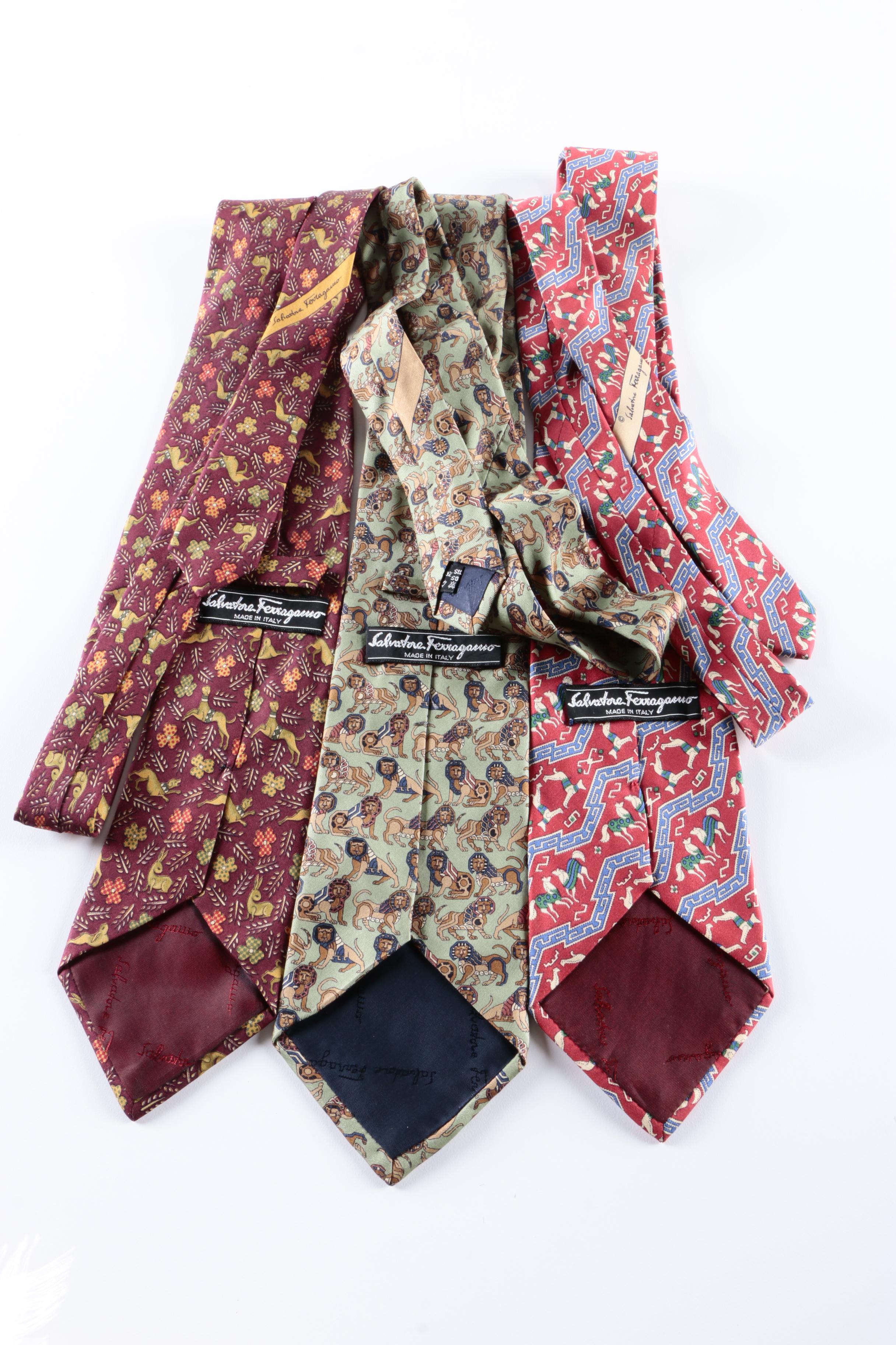 Salvatore Ferragamo and Christian Dior Designer Neckties