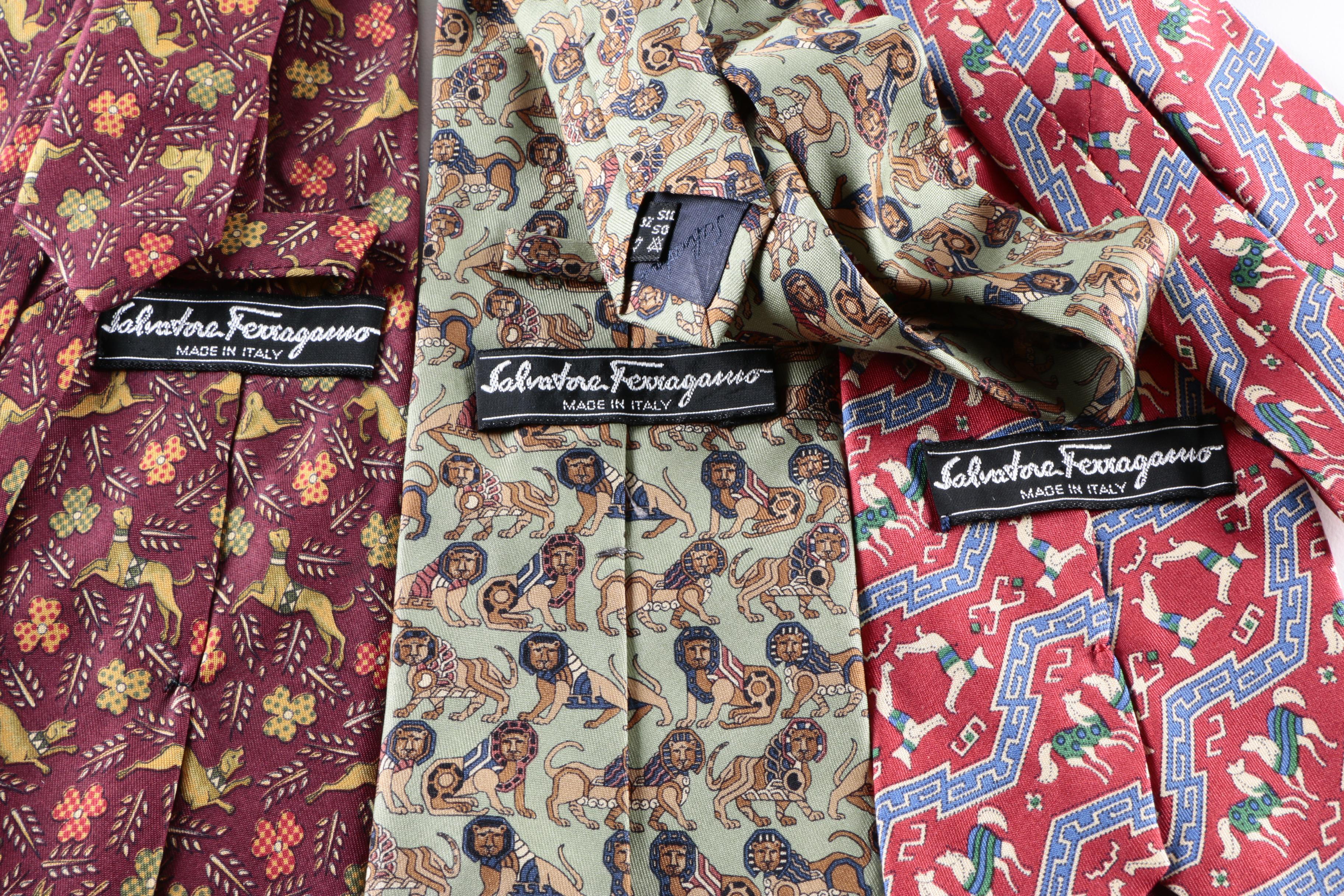 Salvatore Ferragamo and Christian Dior Designer Neckties