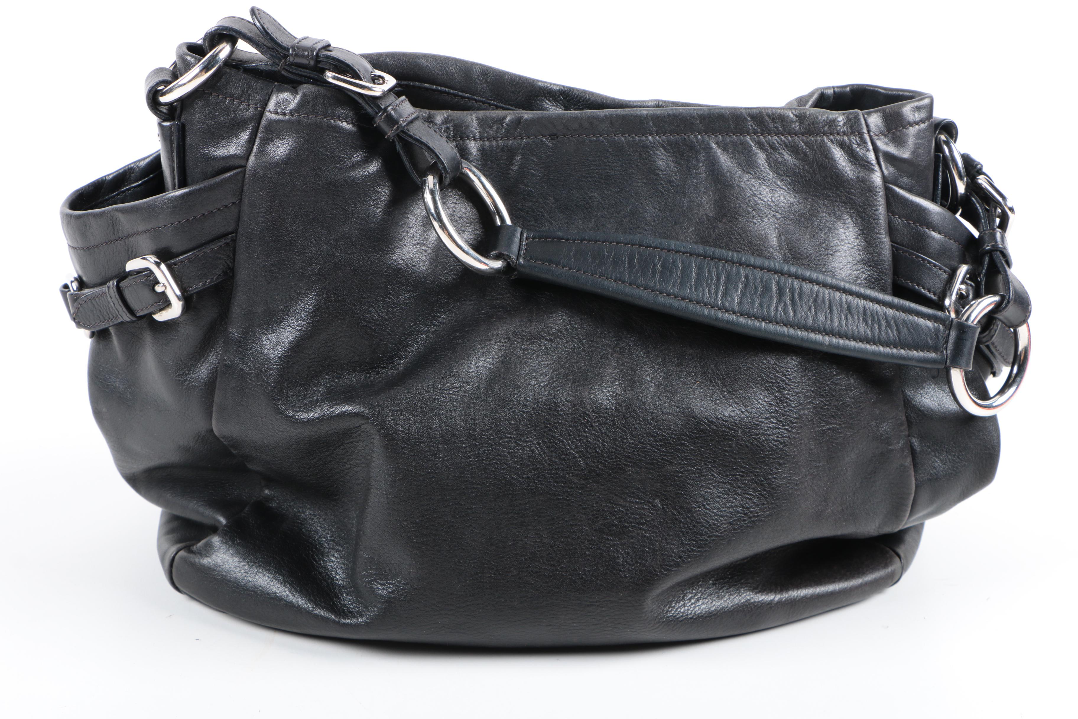Black Leather Prada Handbag