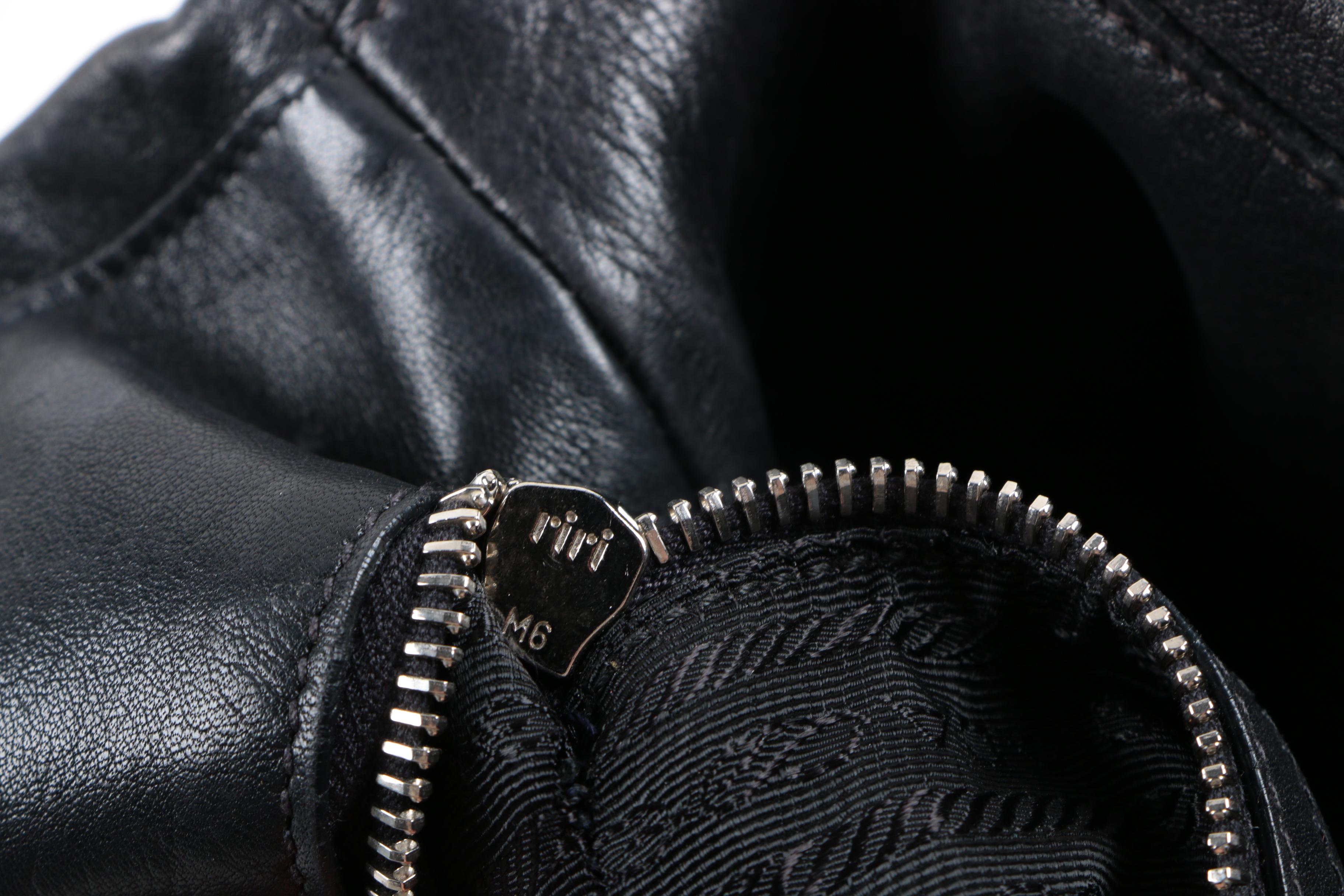 Black Leather Prada Handbag