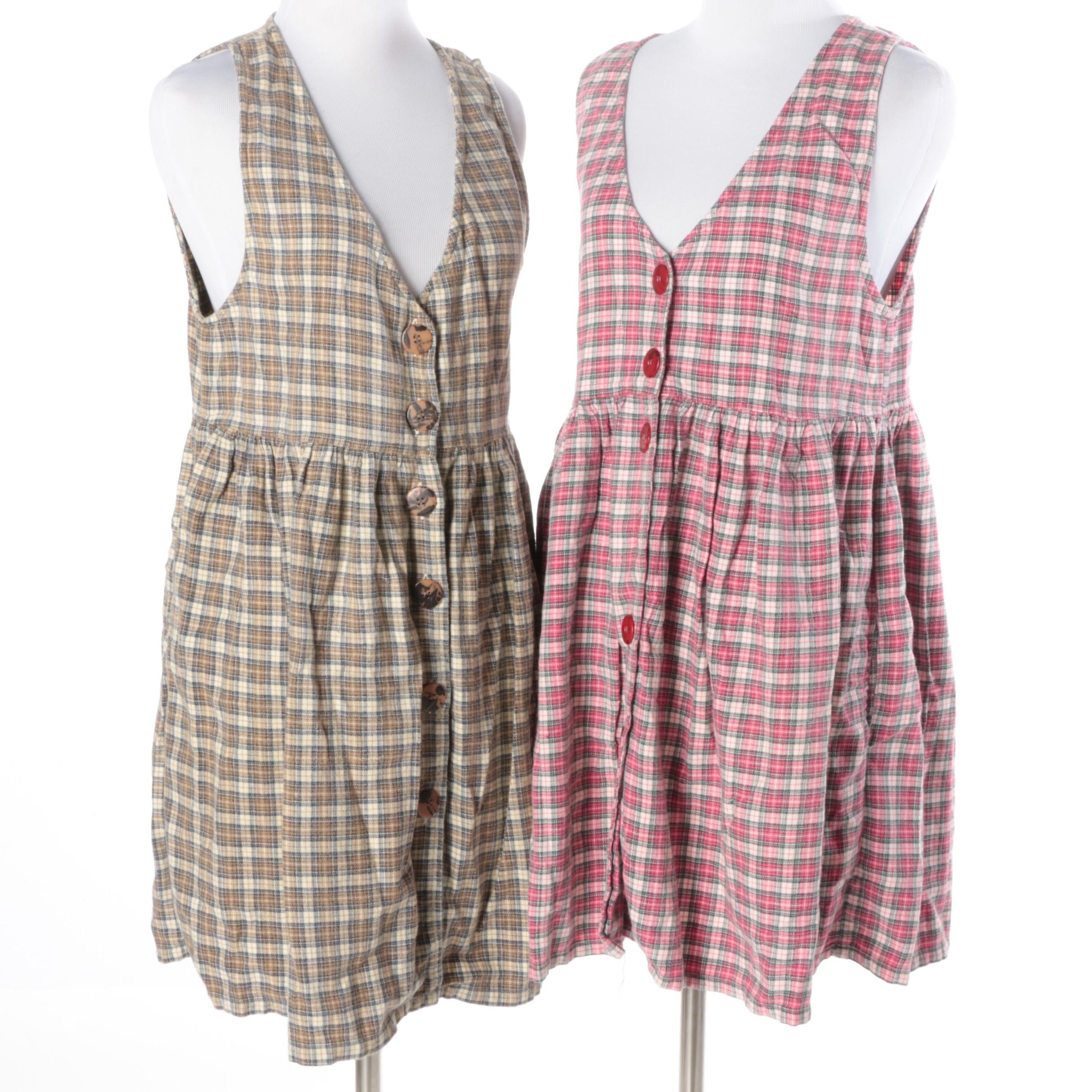 Free People Plaid Jumpers