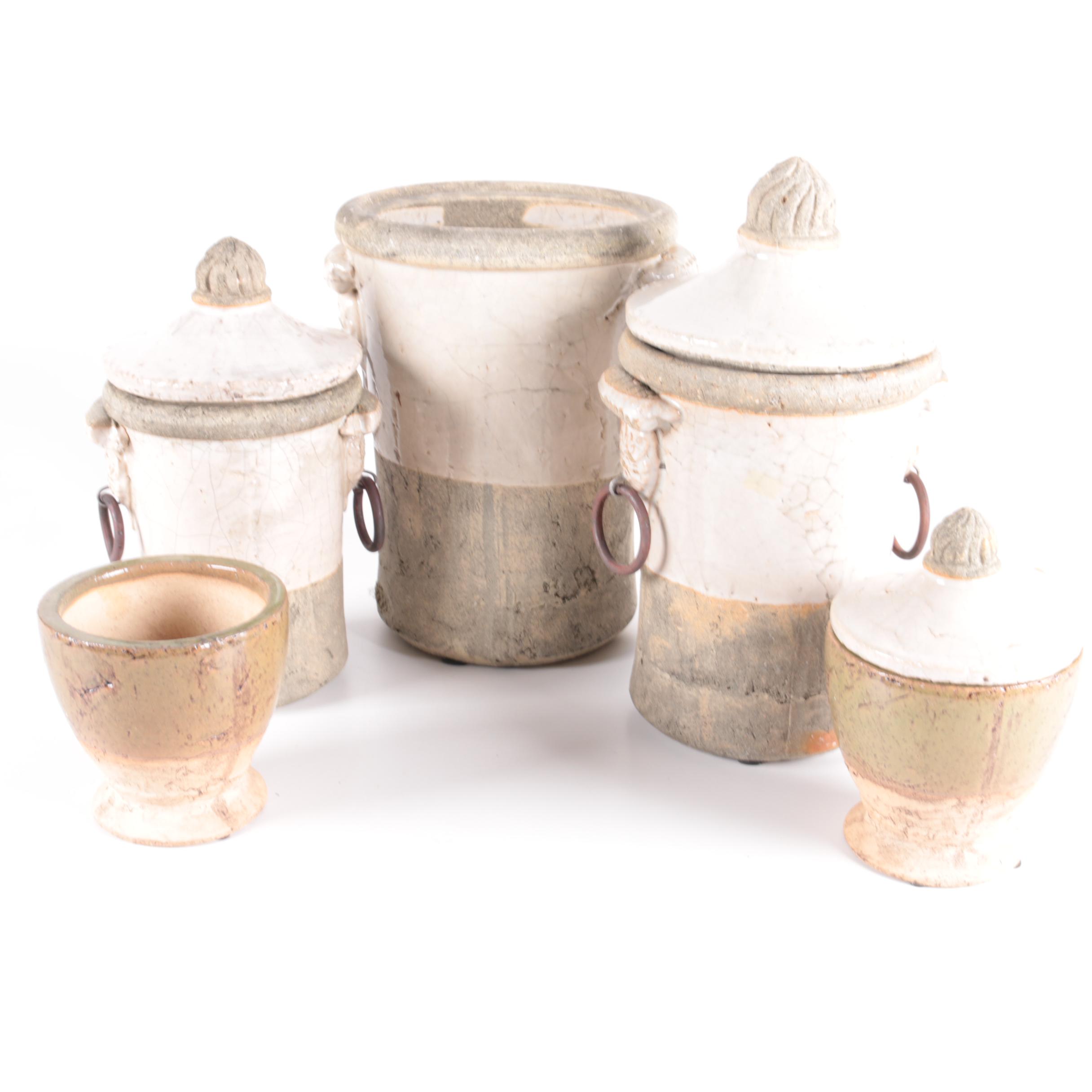 Collection of Stoneware Jardinières