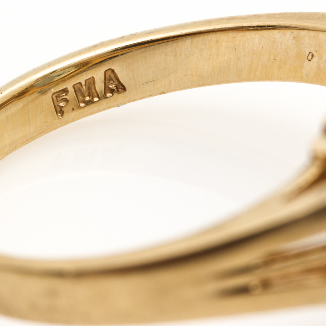 14K Yellow Gold Blue Topaz and Diamond Ring