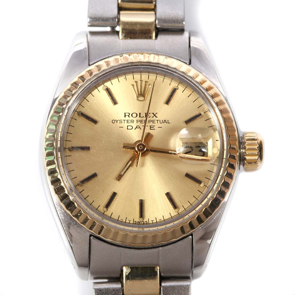 Rolex Oyster Perpetual Date 14K Yellow Gold and Stainless Steel Watch
