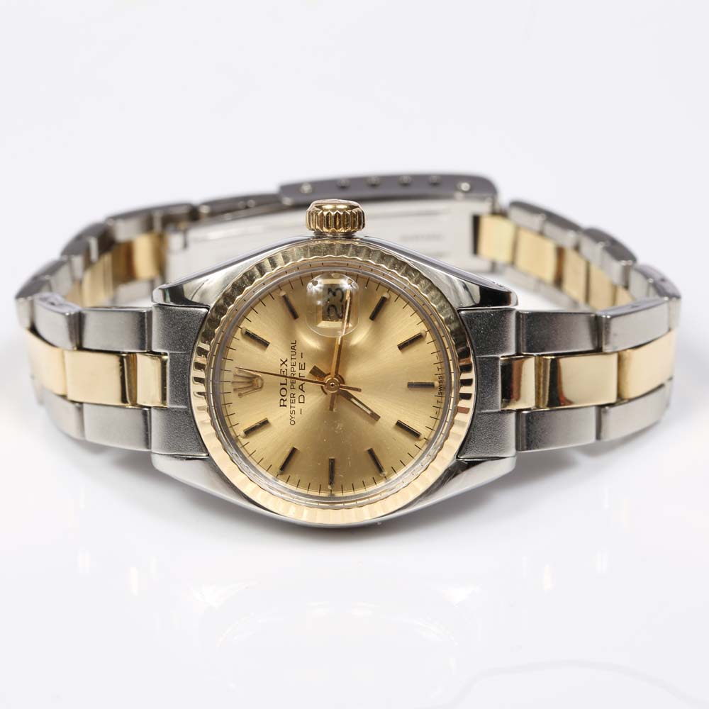 Rolex Oyster Perpetual Date 14K Yellow Gold and Stainless Steel Watch