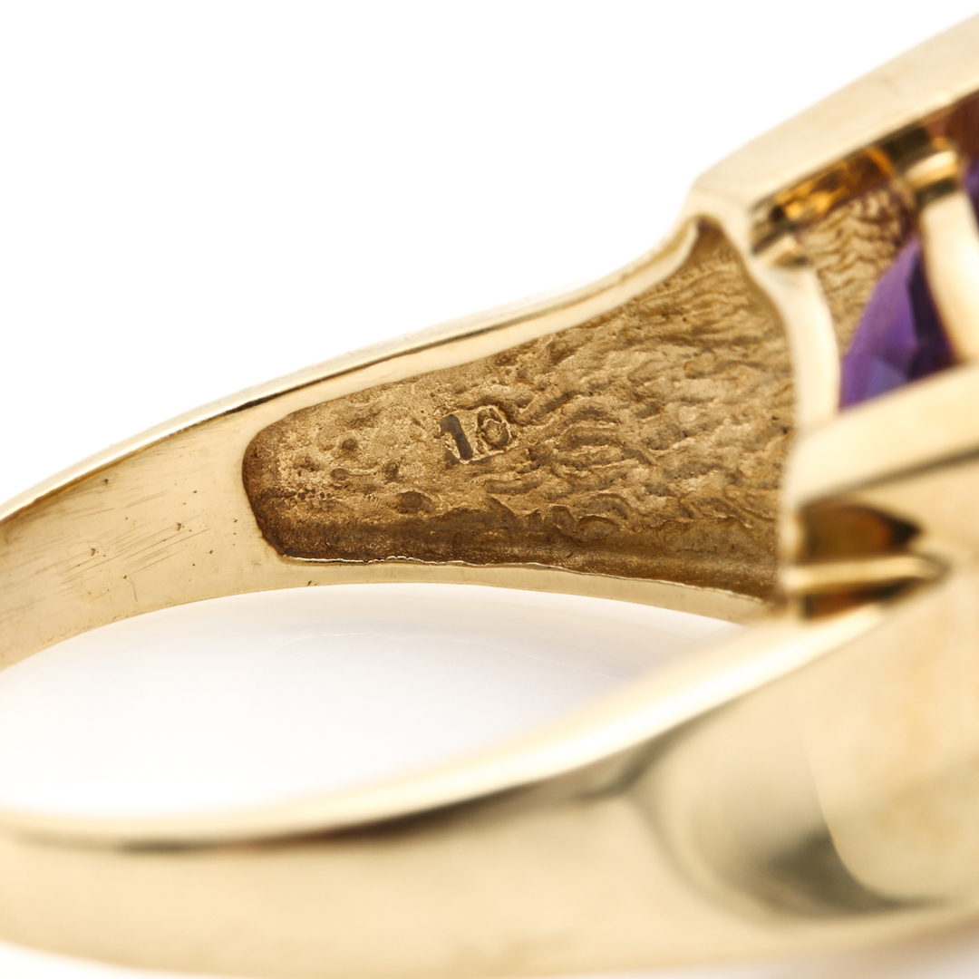 14K Yellow Gold Amethyst Ring