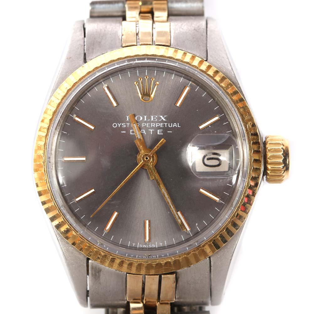 Rolex Oyster Perpetual Date 14K Yellow Gold and Stainless Steel Watch