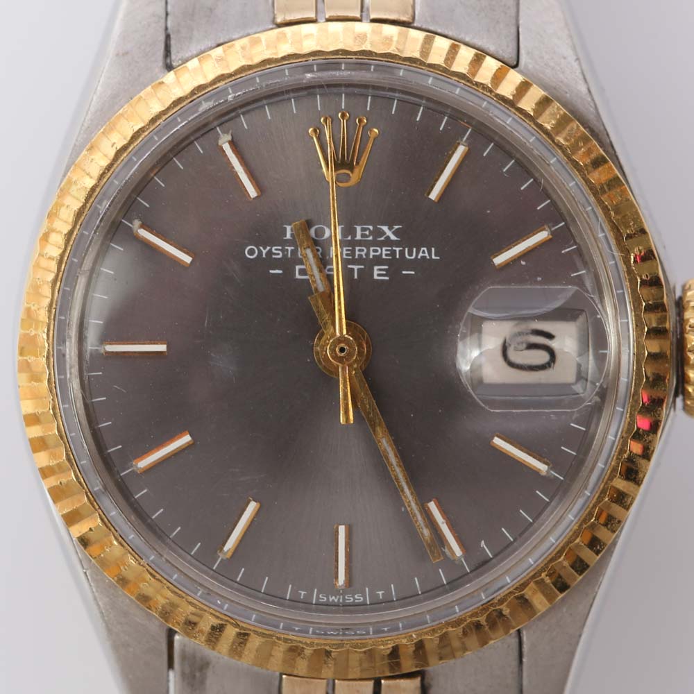 Rolex Oyster Perpetual Date 14K Yellow Gold and Stainless Steel Watch