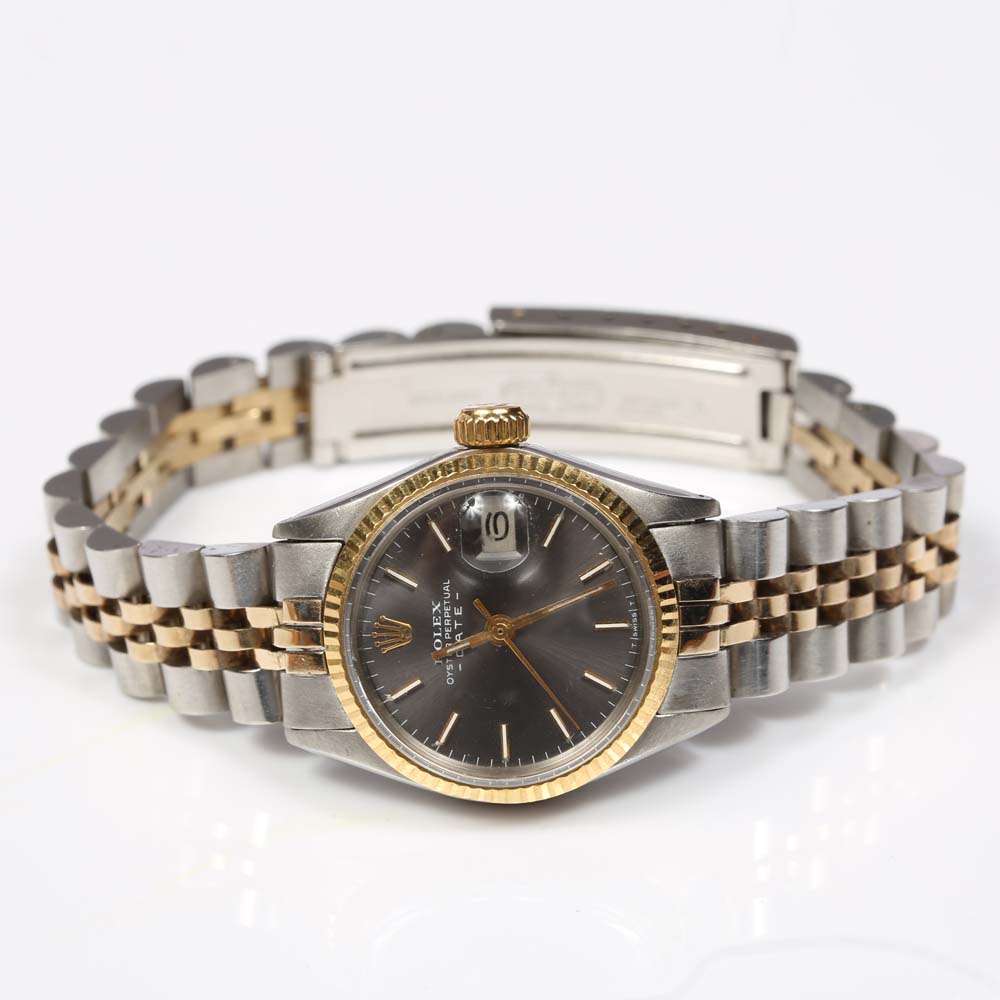 Rolex Oyster Perpetual Date 14K Yellow Gold and Stainless Steel Watch