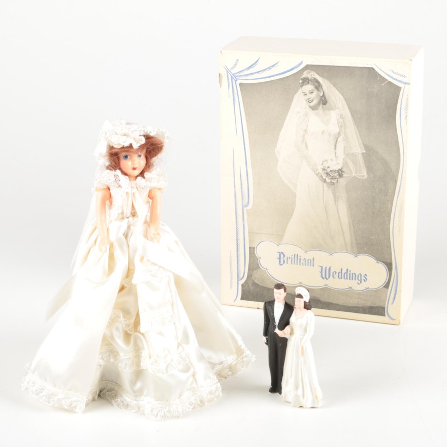 Vintage Bride Doll, Cake Topper and Other Wedding Themed Decor