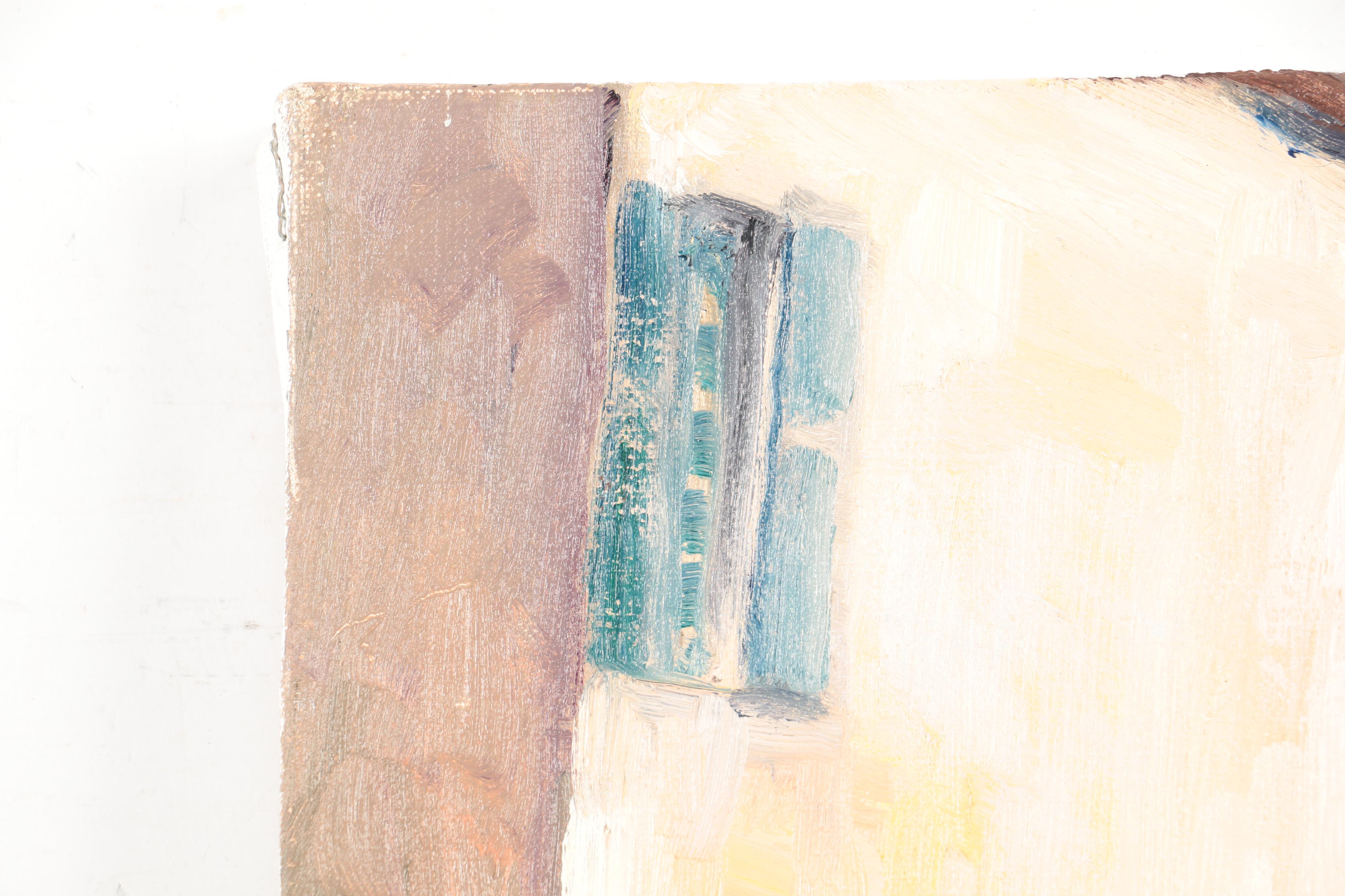 J. Lidge Oil Painting on Canvas of Mediterranean Street Scene