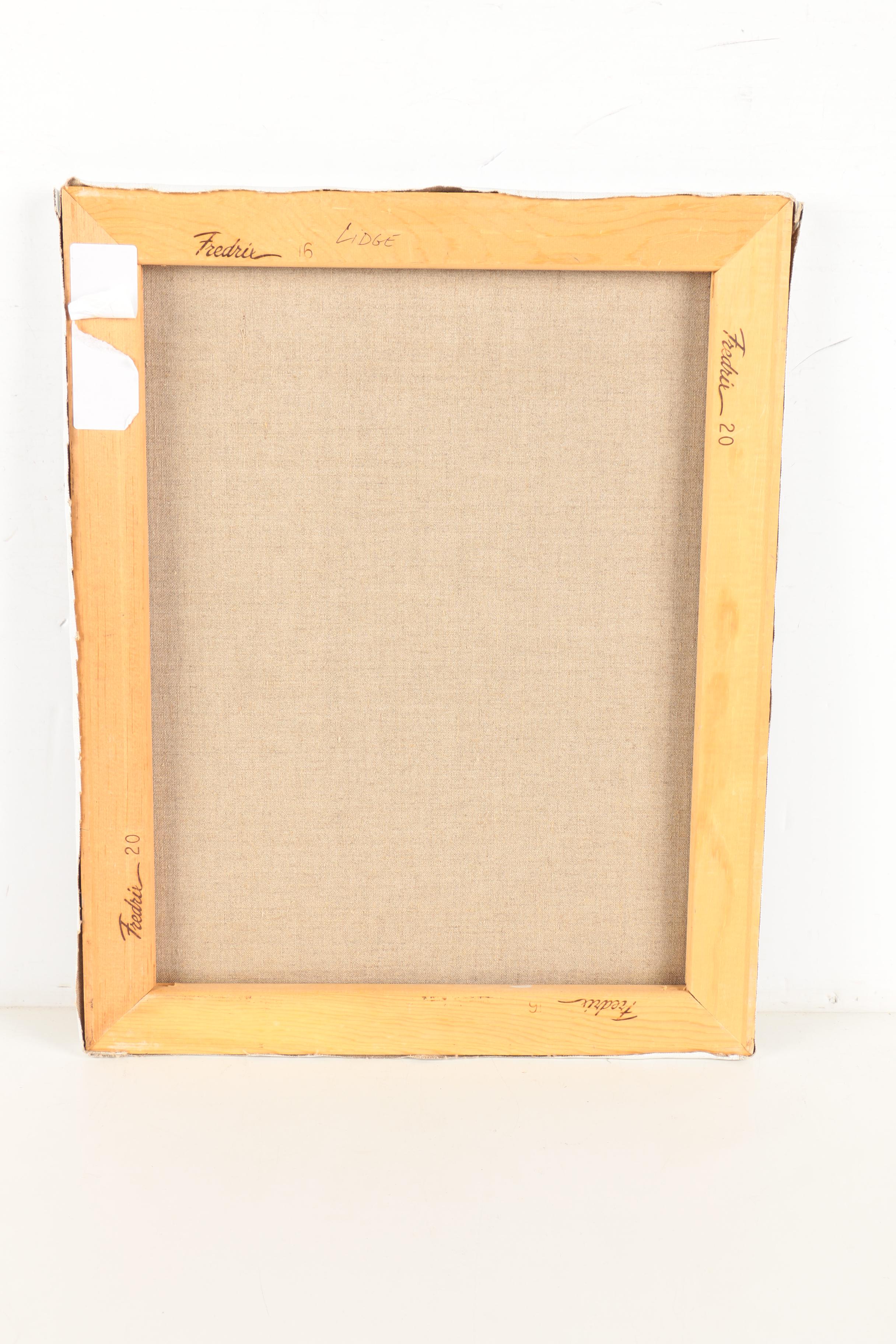 J. Lidge Oil Painting on Canvas of Mediterranean Street Scene