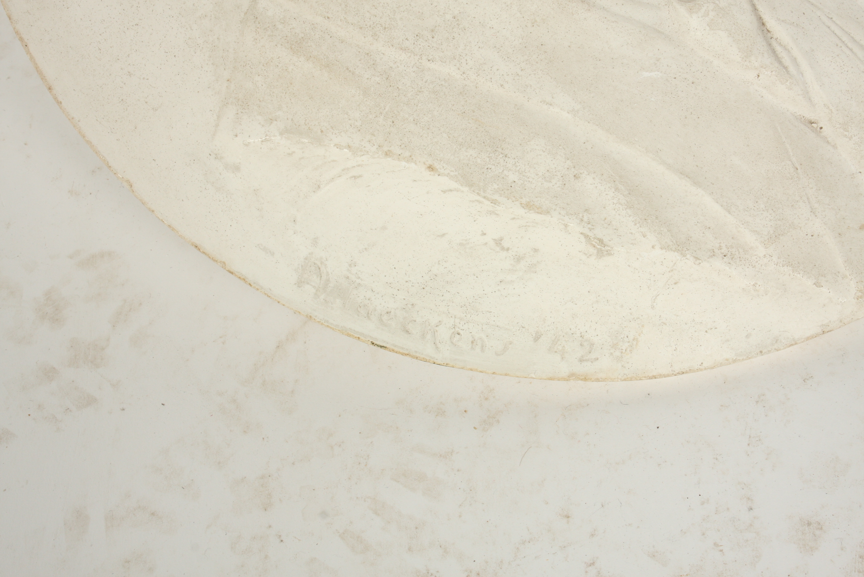 Gaston Vallaeys Plaster Cast Medallic Plaque Dated 1942