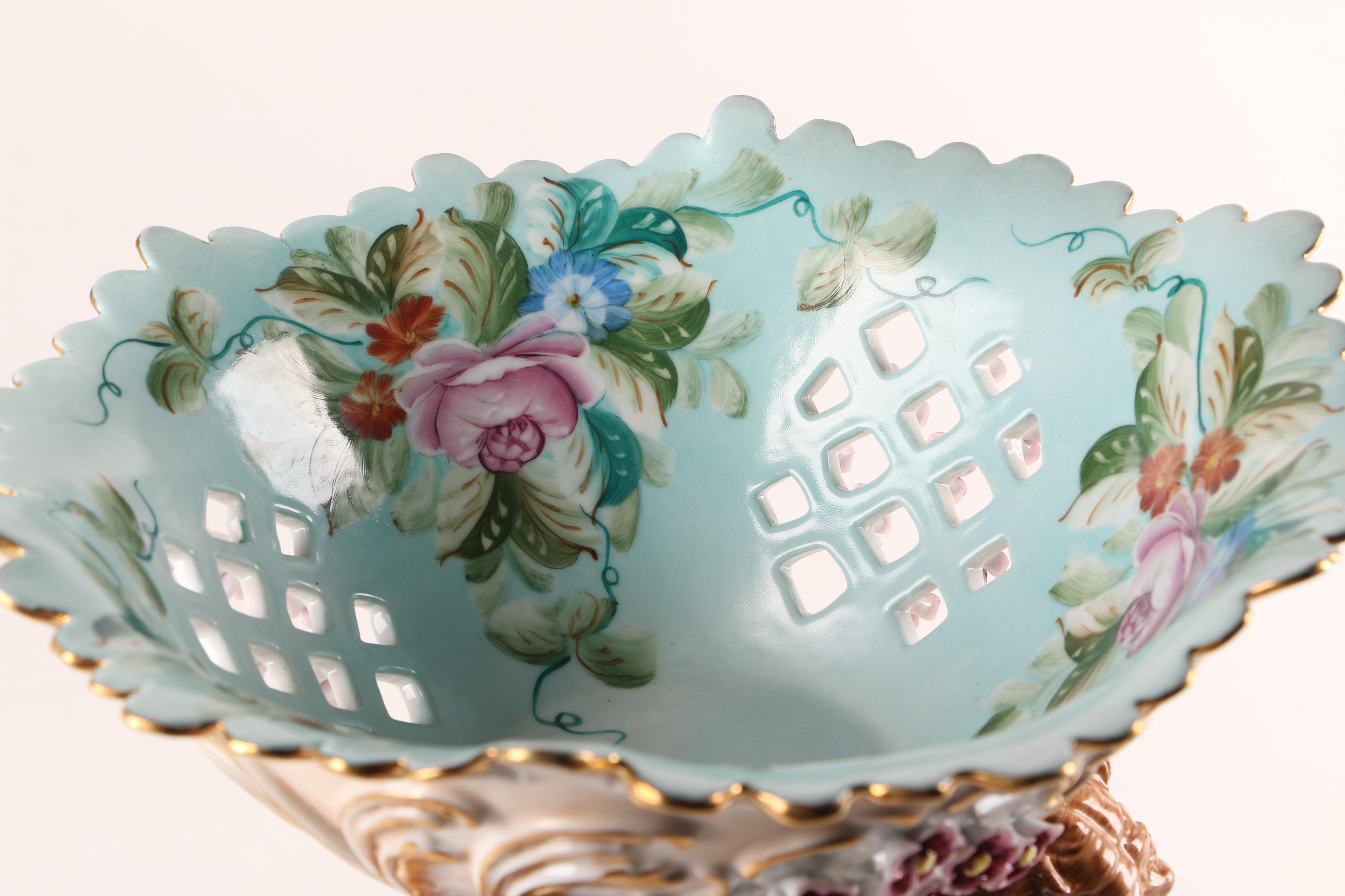 Antique Richard Klemm Dresden Porcelain Cherub Centerpiece Bowl