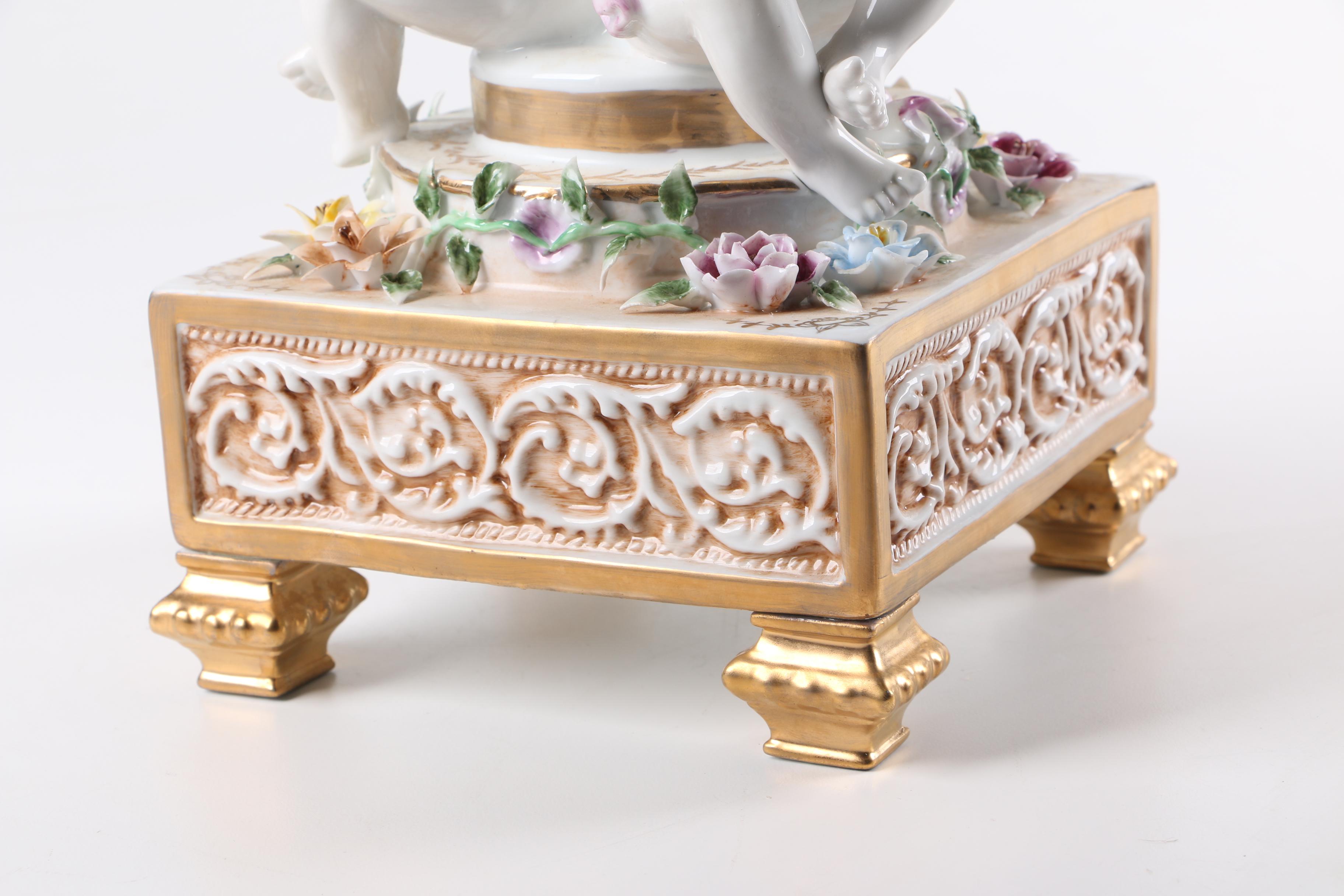 Antique Richard Klemm Dresden Porcelain Cherub Centerpiece Bowl