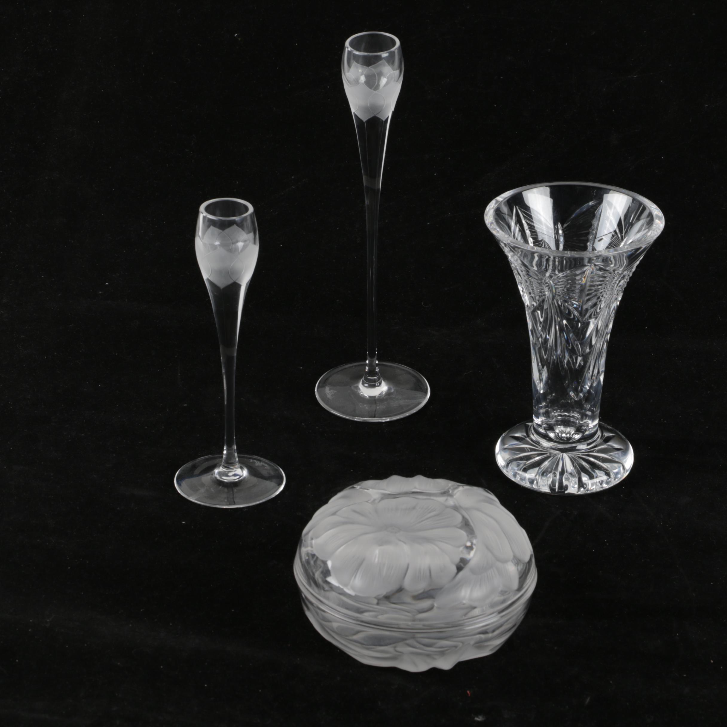 Rosenthal Crystal Candle Holders and Vessels including Waterford Crystal