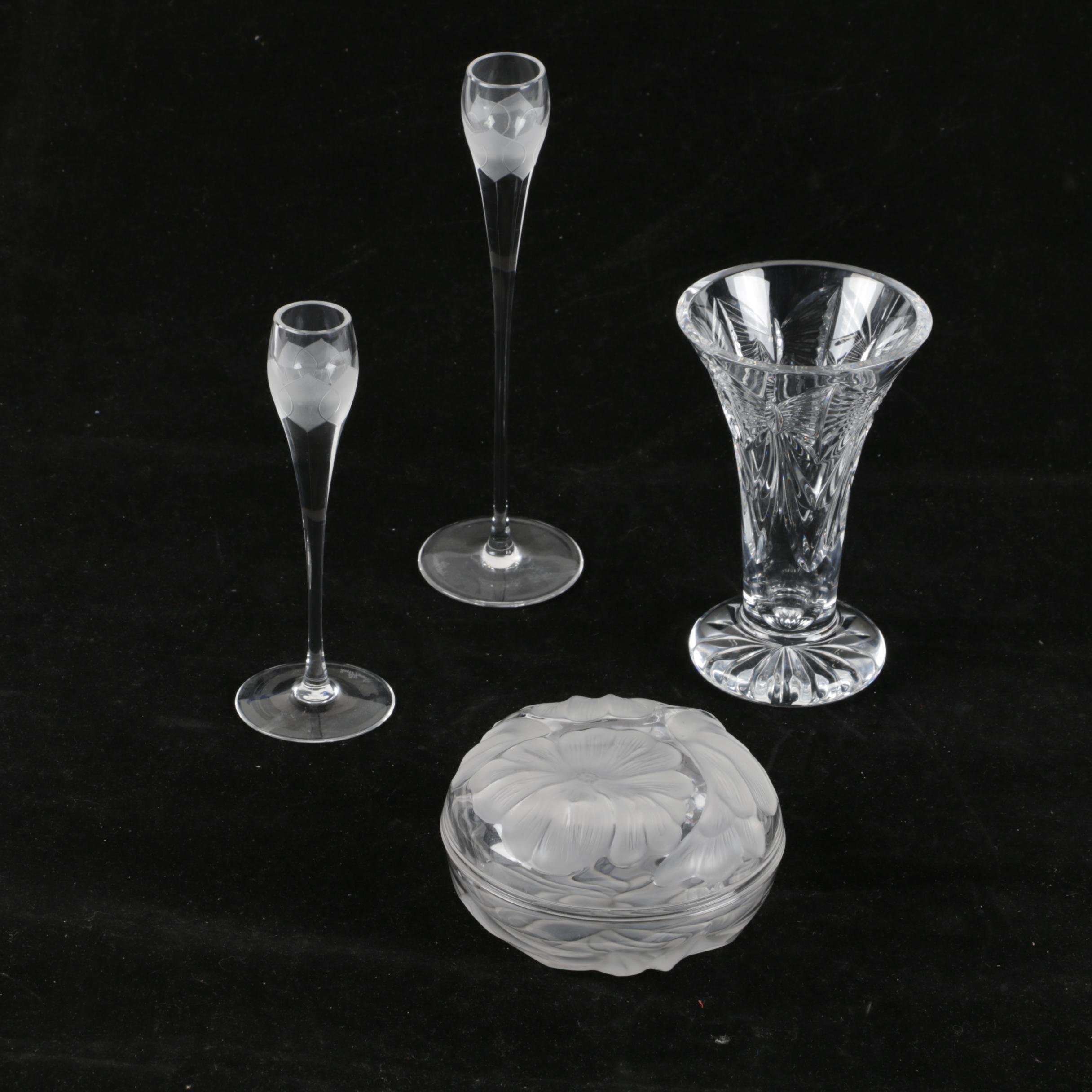 Rosenthal Crystal Candle Holders and Vessels including Waterford Crystal